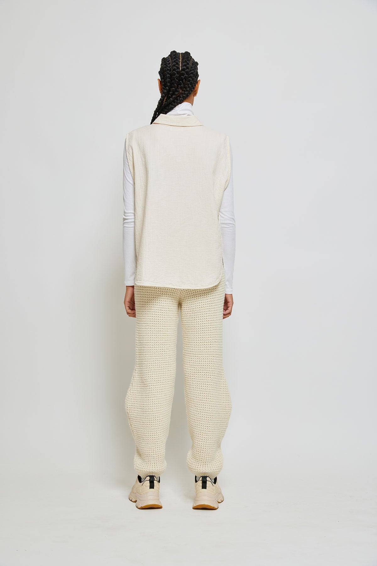 Deni Alpaca Waffle Knit Barrel Pant