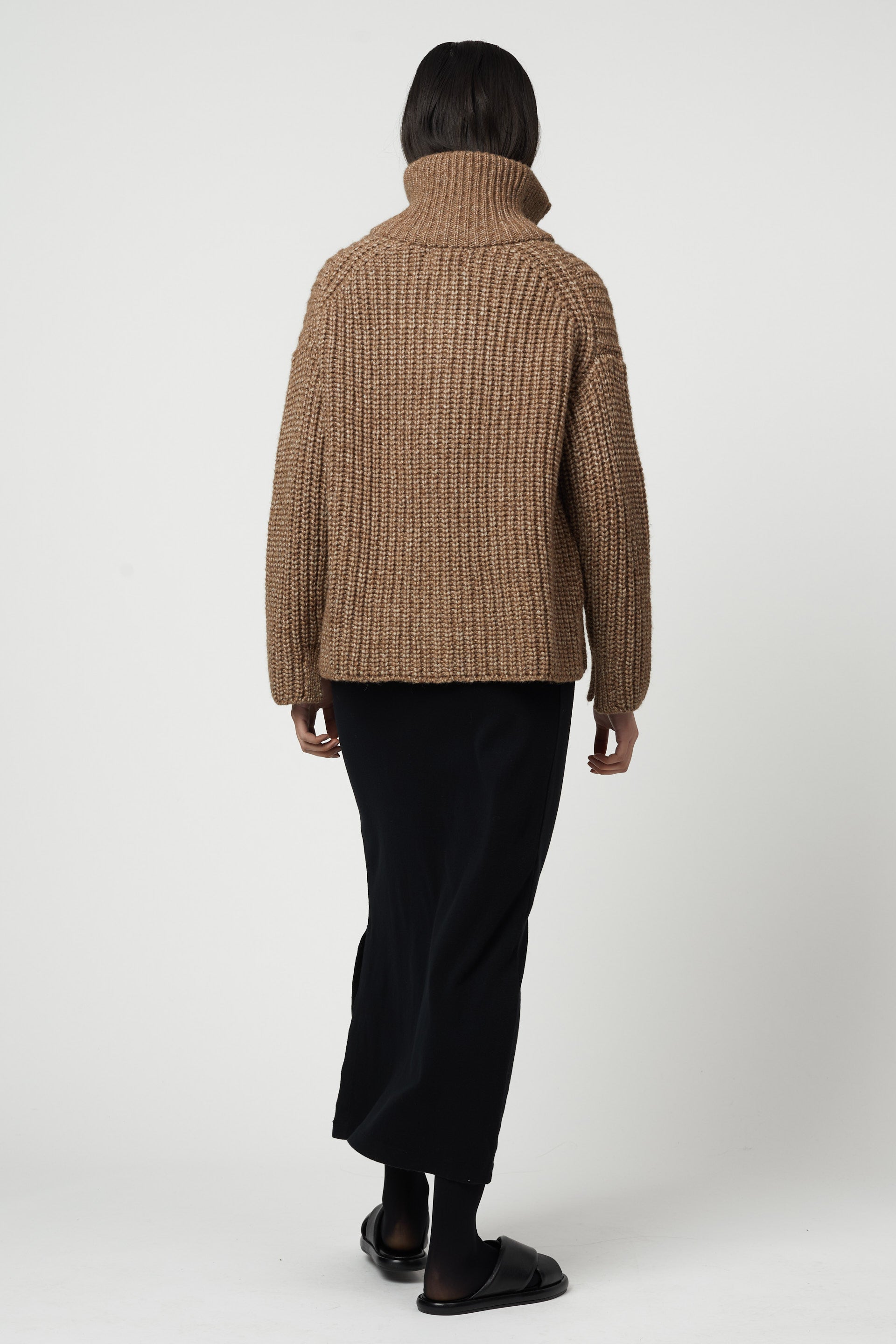 Rib Zip-up Cardigan in Alpaca Pima Blend