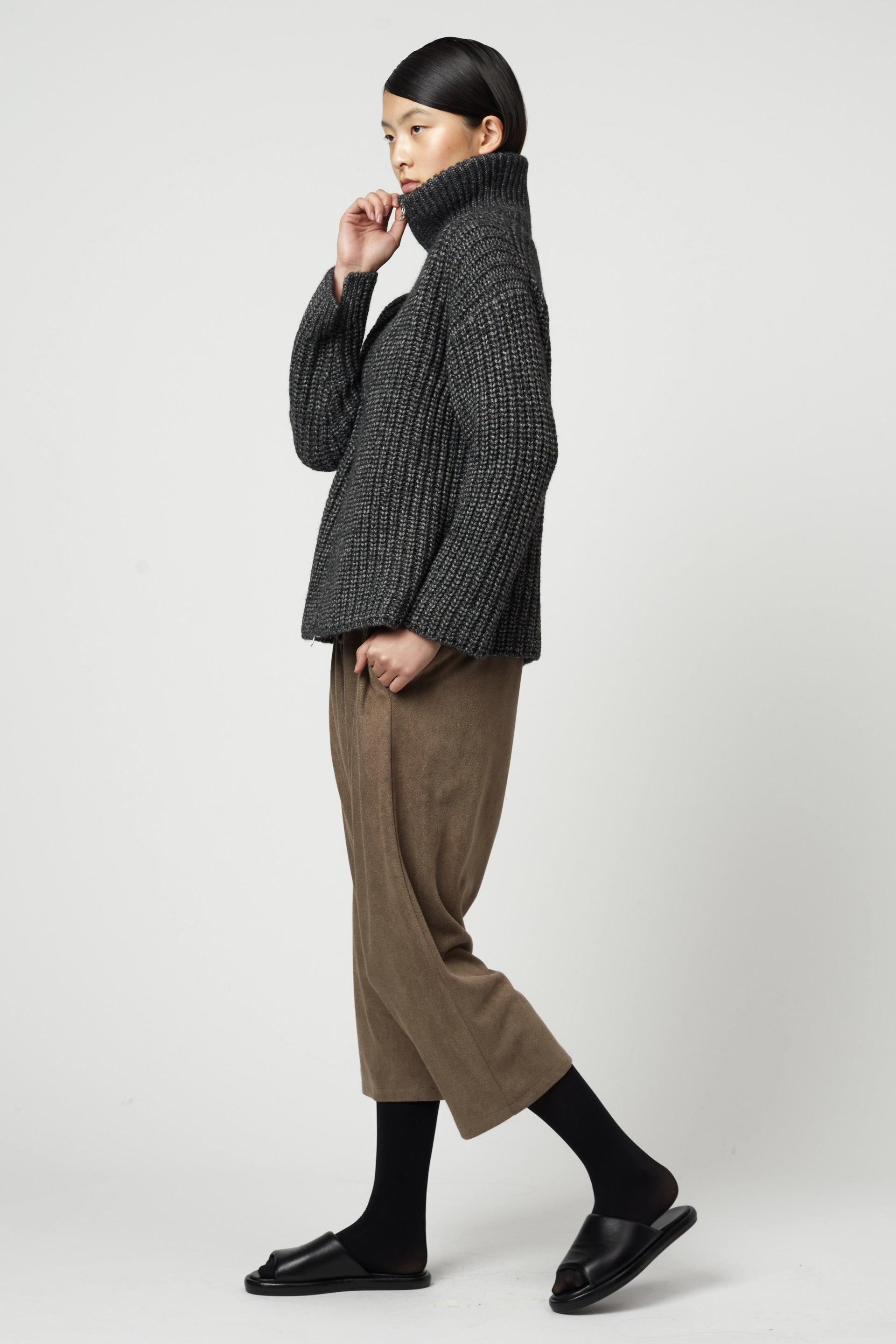 アルパカリブカーディガン