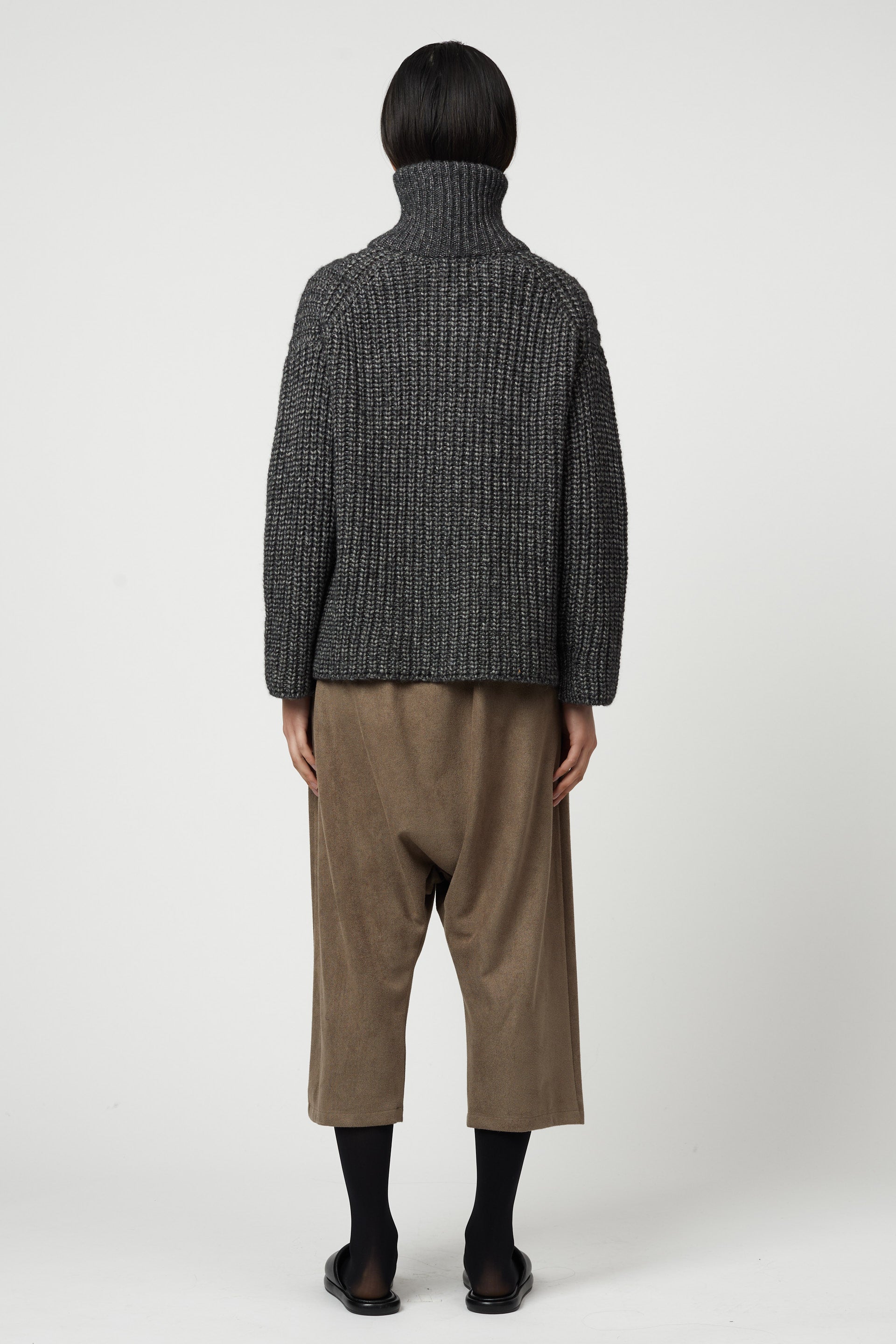 Rib Zip-up Cardigan in Alpaca Pima Blend