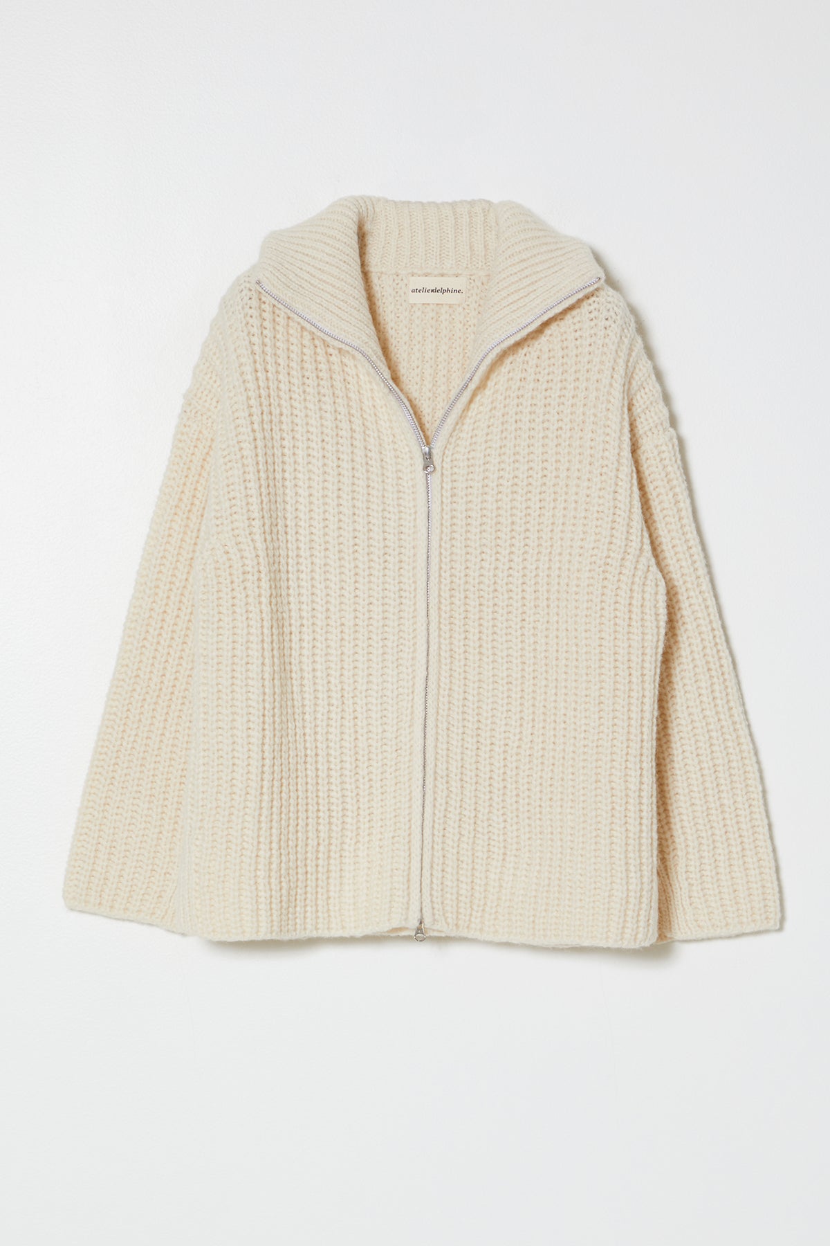 Rib Zip-up Cardigan in Alpaca Pima Blend