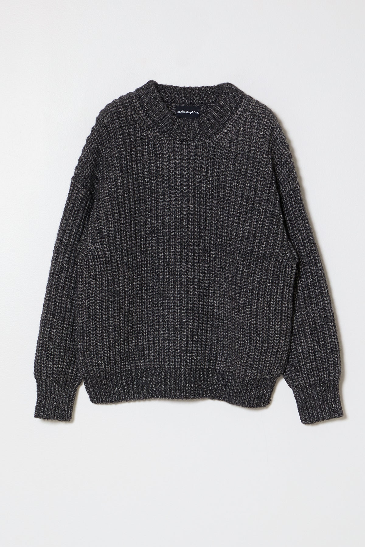 Alpaca Rib Pima Cotton Blend Crewneck Sweater