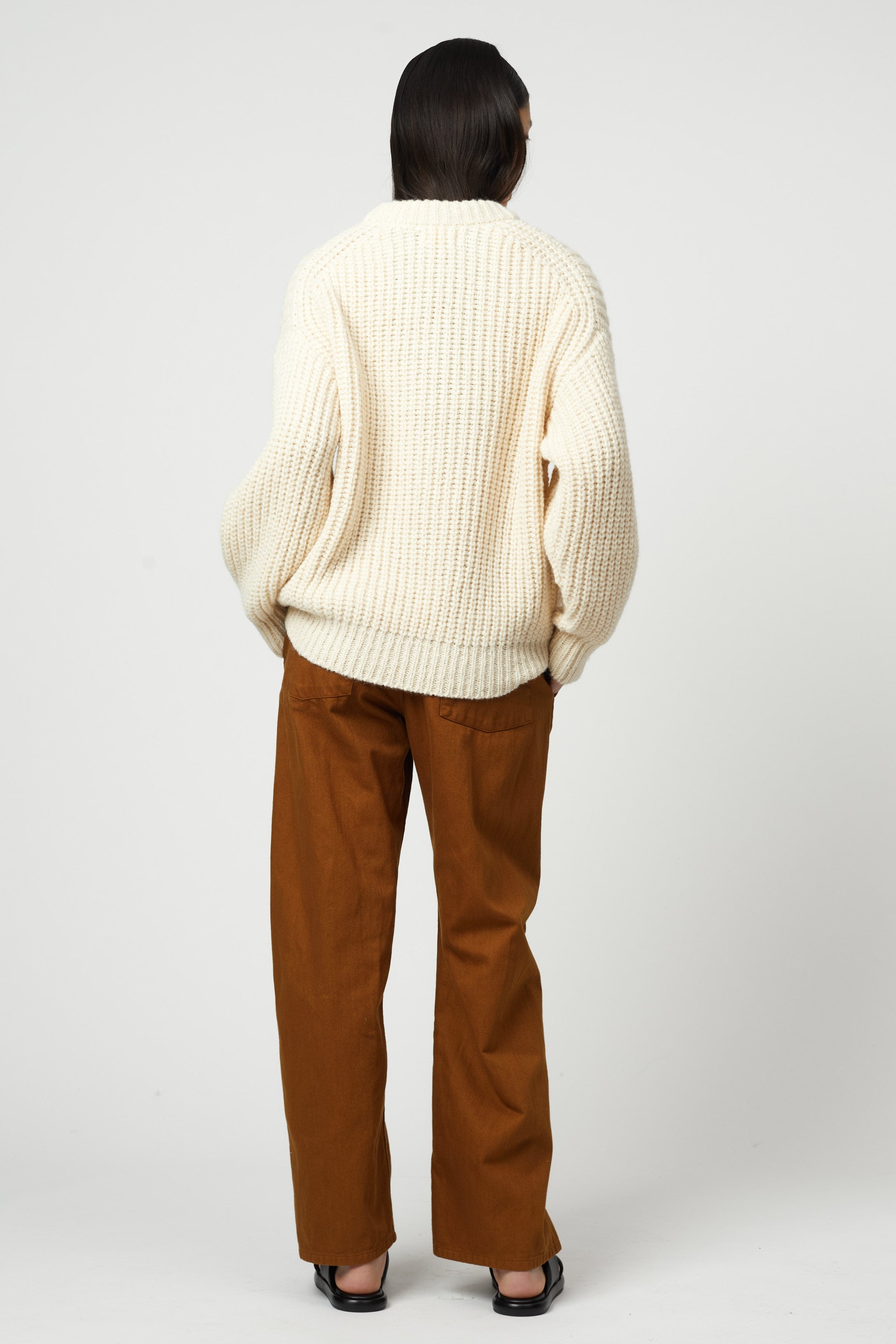 Rib Crewneck Sweater in Alpaca Pima Blend