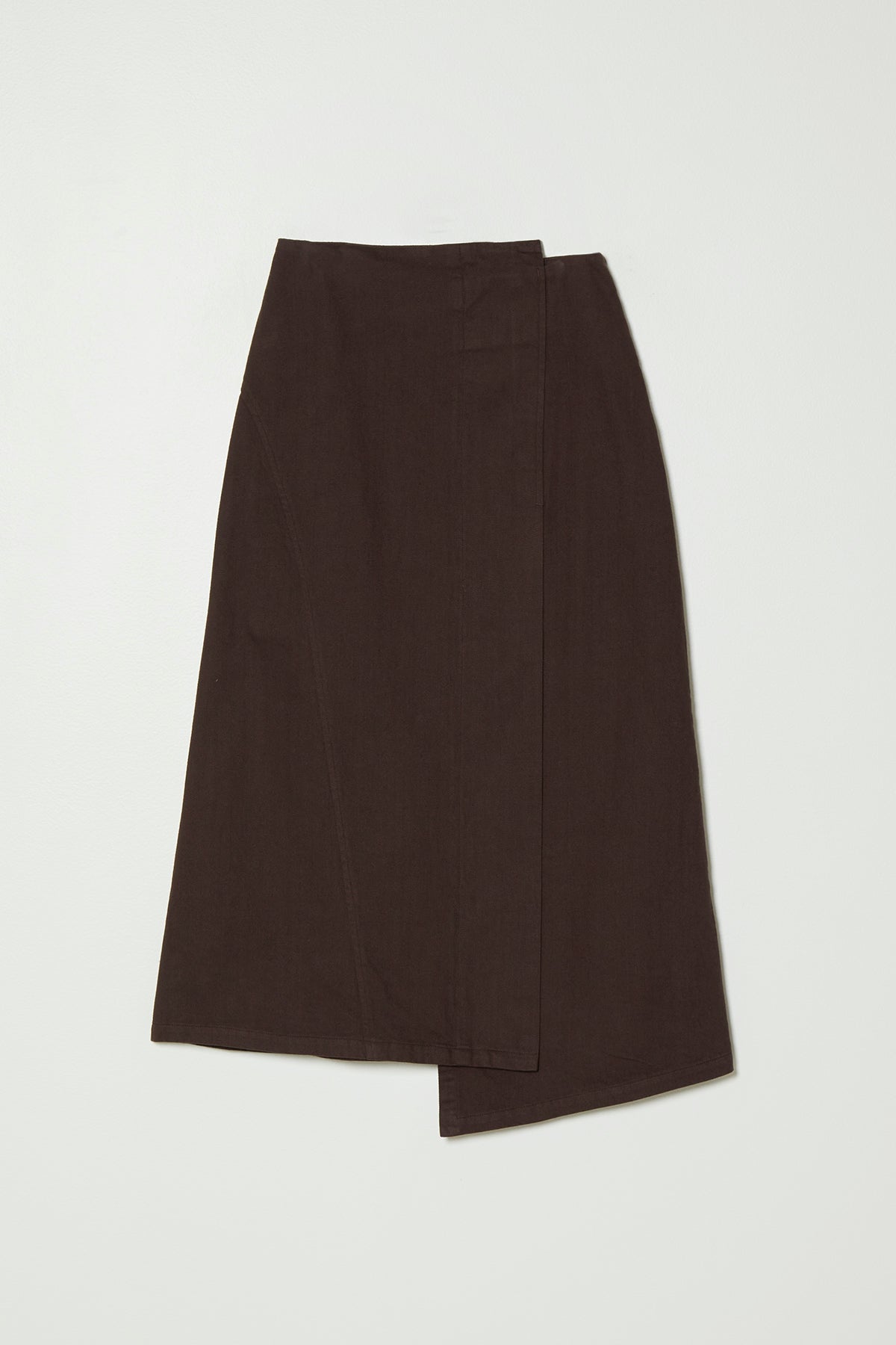 Asymmetrical Twill Long Skirt