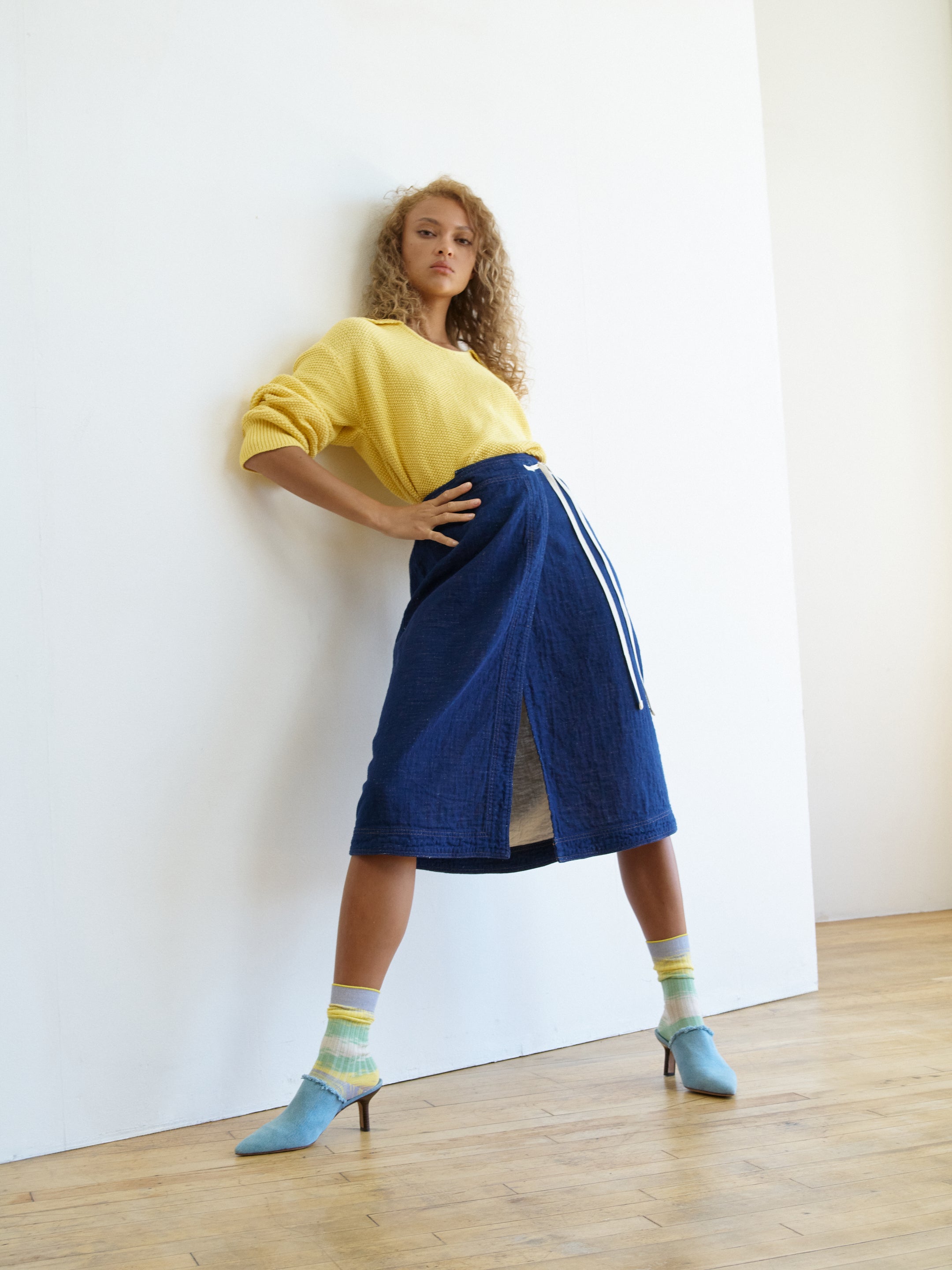 Yvette Skirt in Heavyweight Japanese Double Layer Gauze