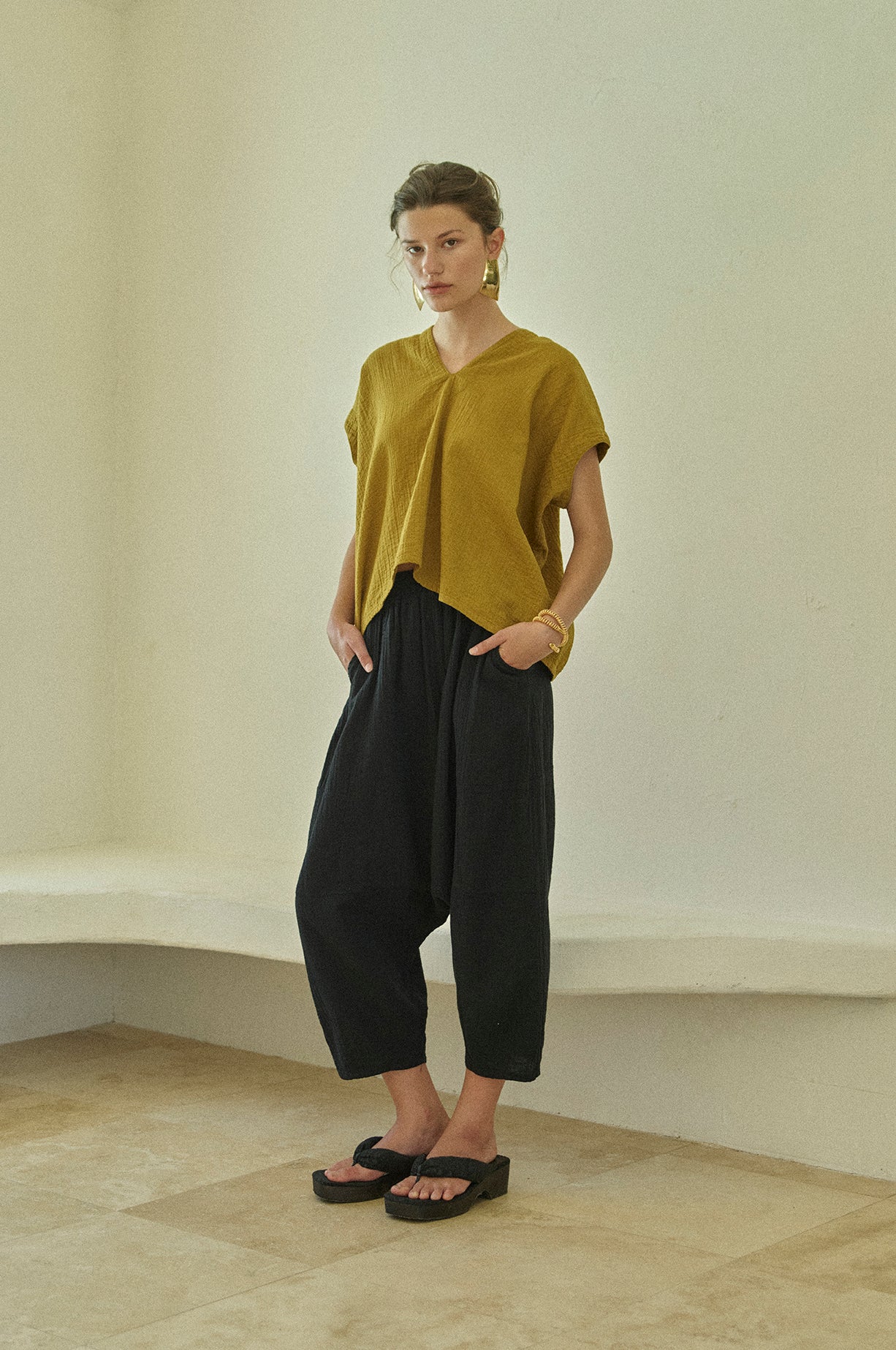 Celeste Top in Organic Crinkled Cotton Seasonal Colors