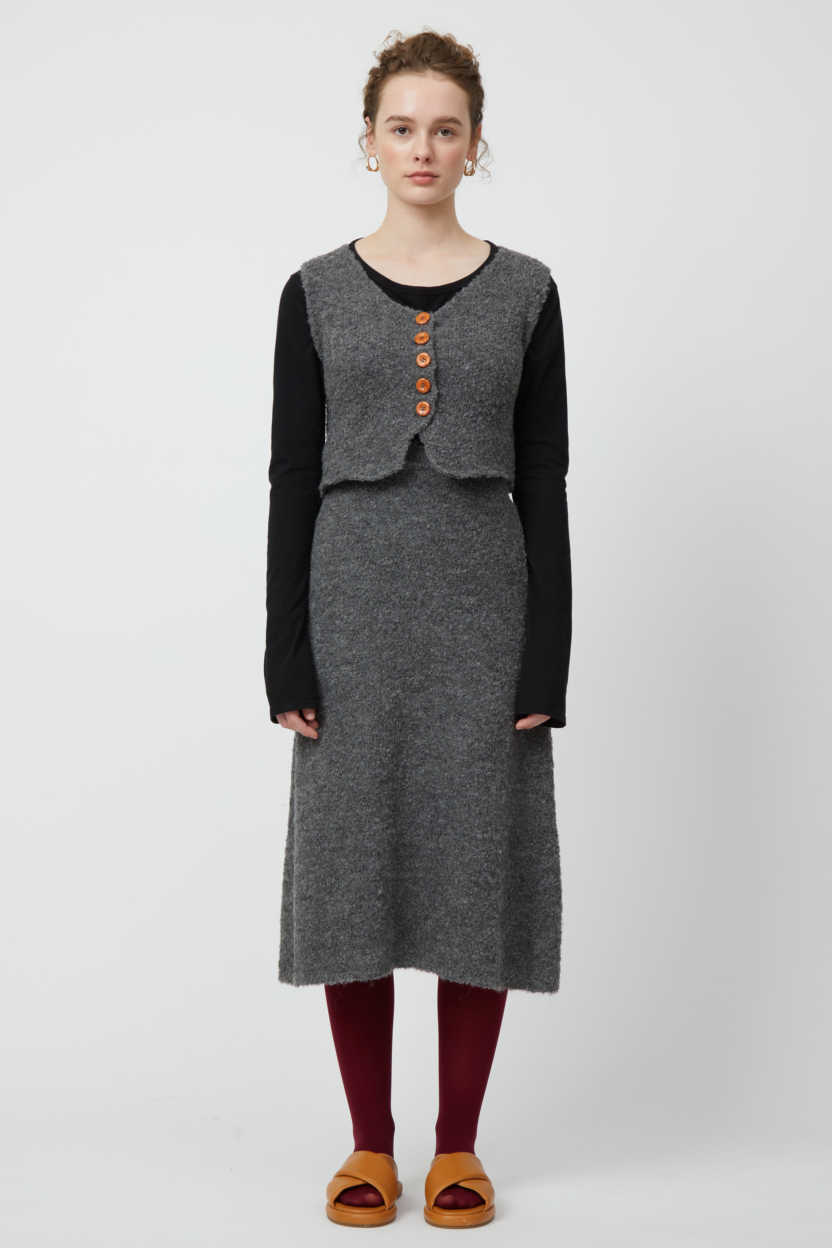 Flare Boucle Alpaca Skirt