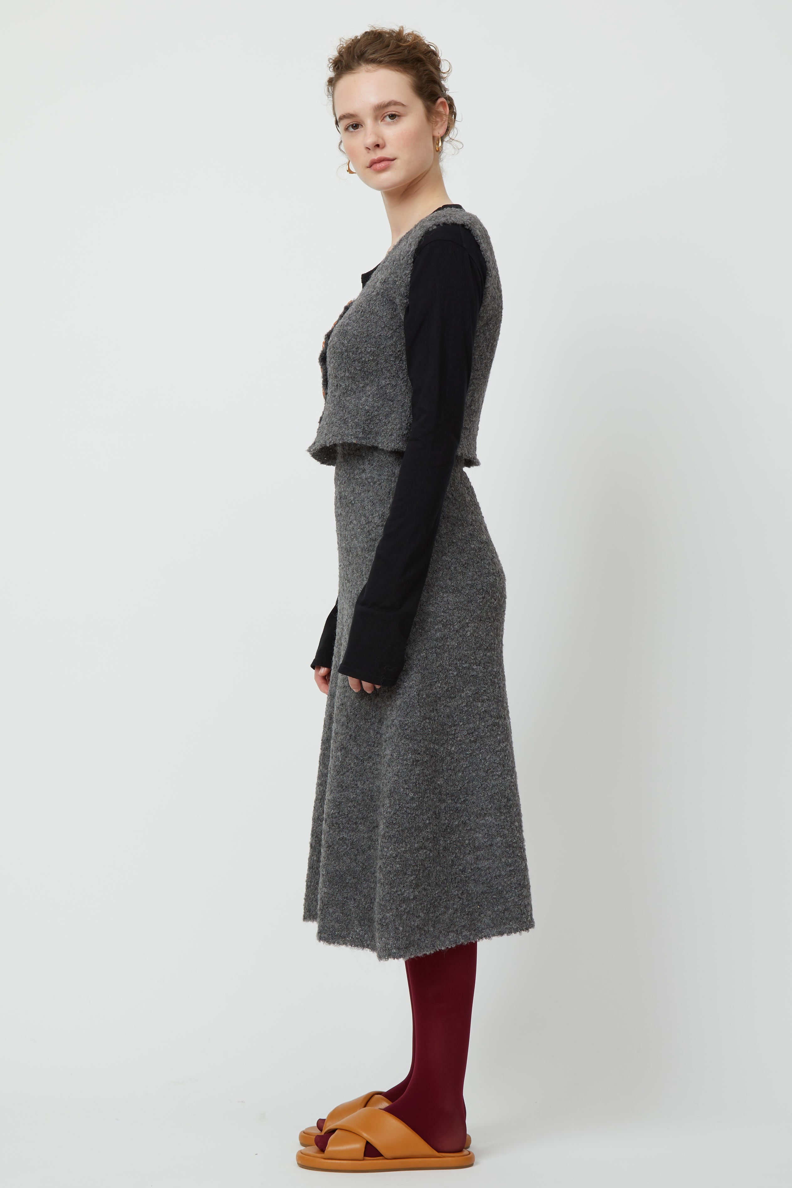 Flare Boucle Alpaca Skirt