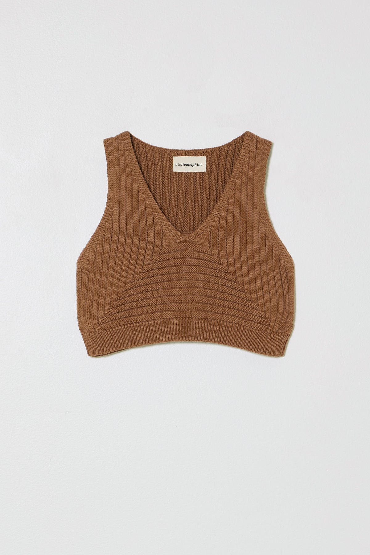 クロップドリブトップス