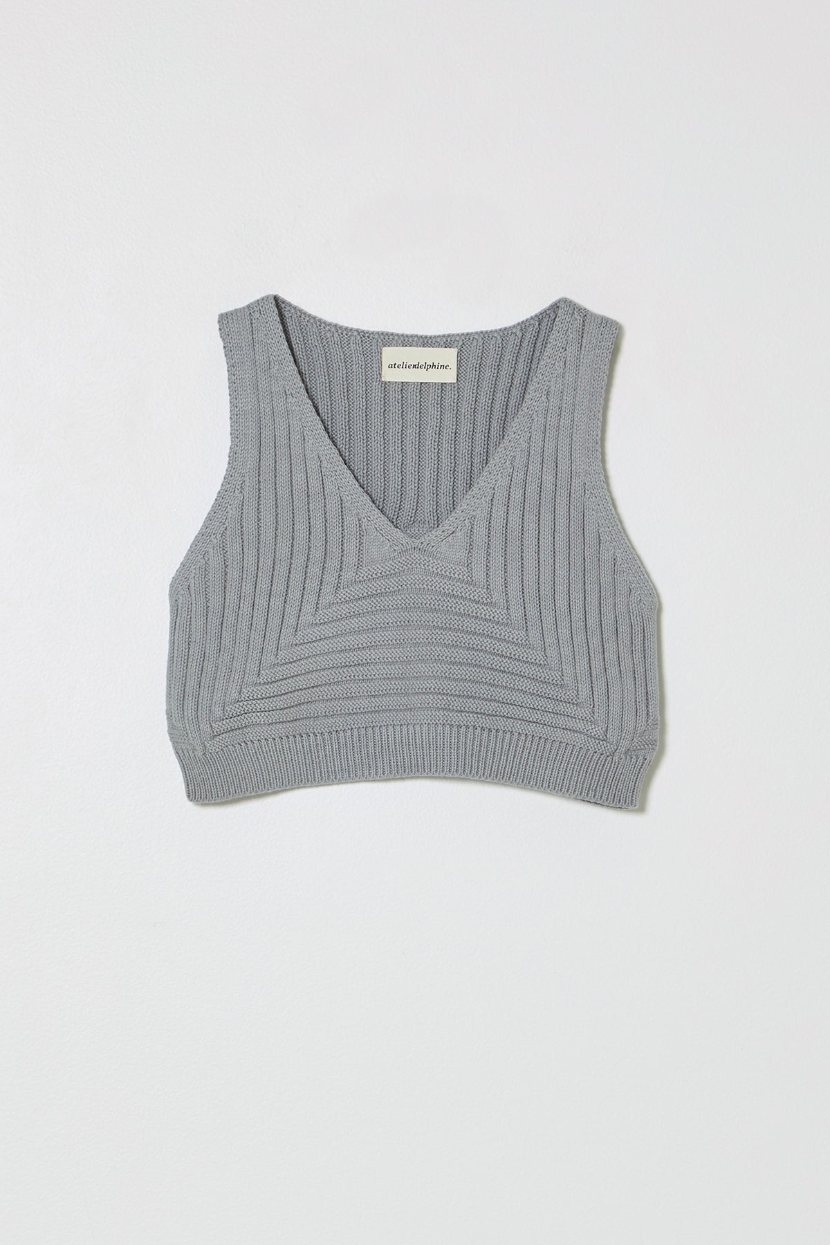 クロップドリブトップス