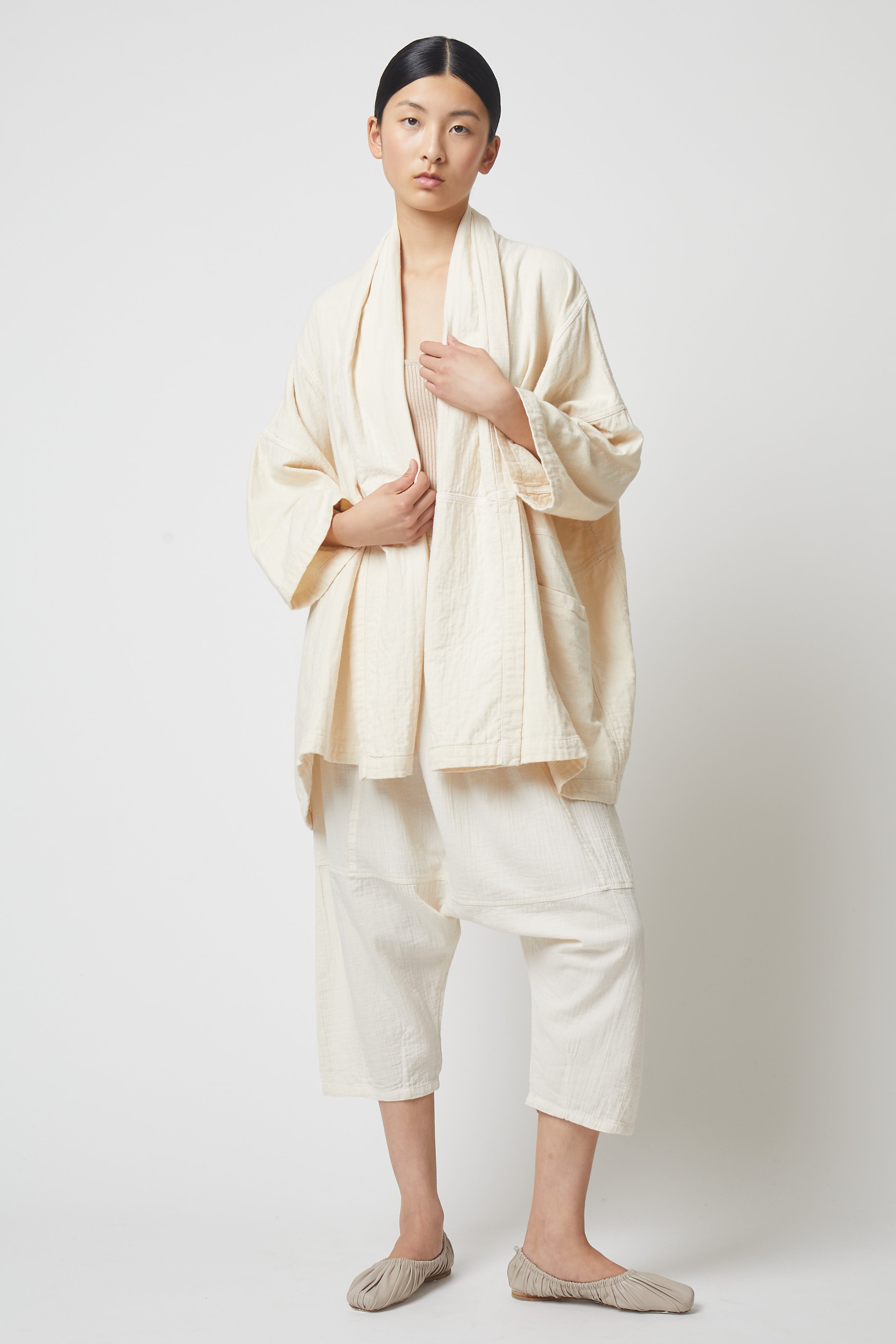 Haori Coat in Heavyweight Double Layered Cotton Gauze