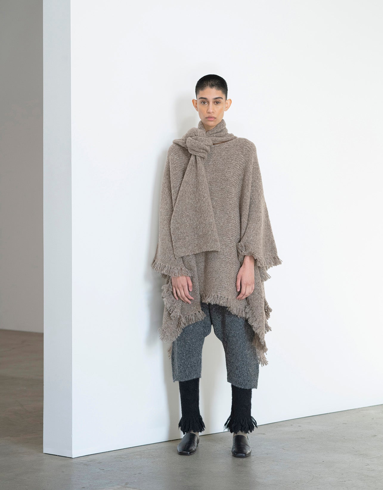 Scarf Poncho with fringes