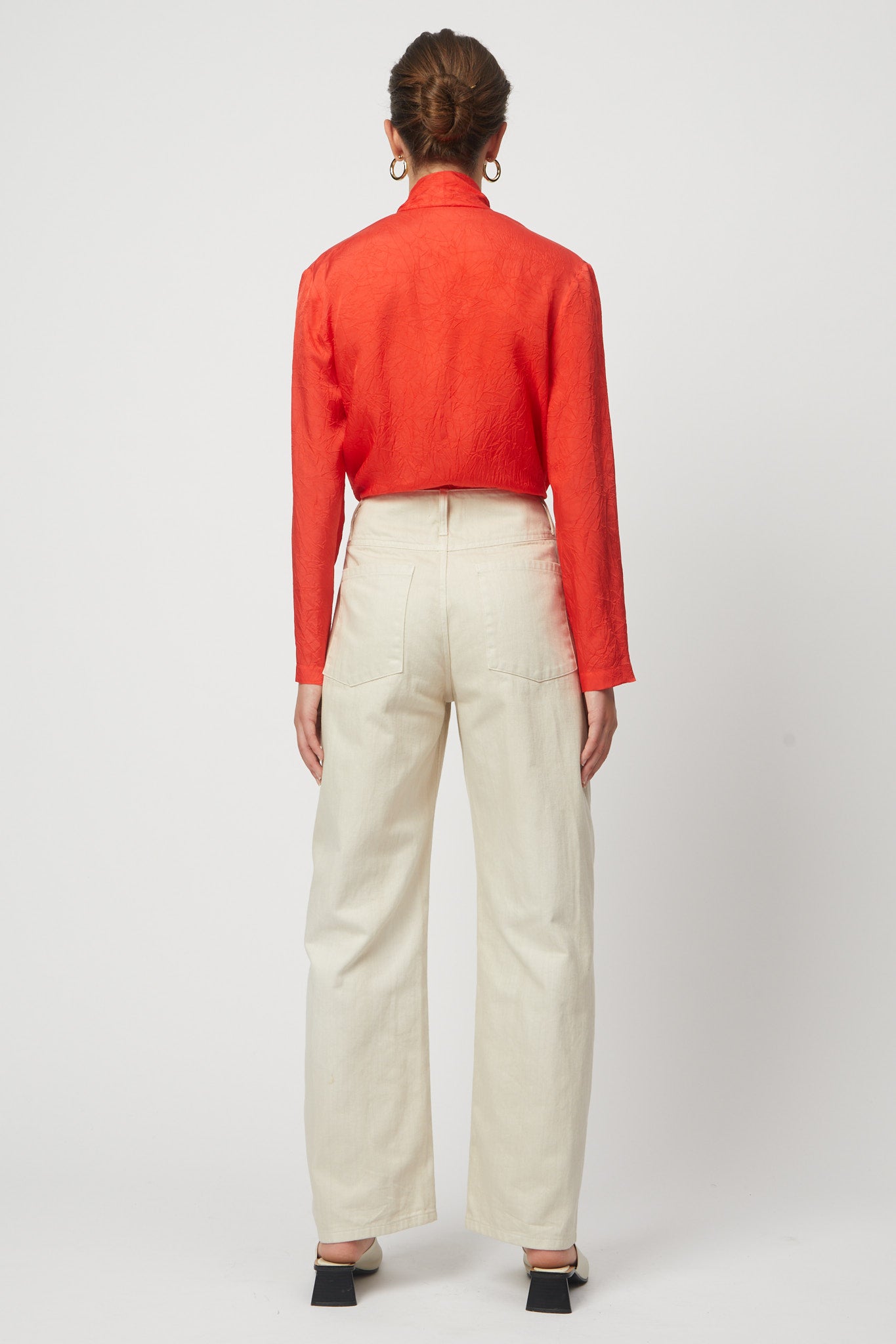 Scarf Blouse in Crinkled Cupro