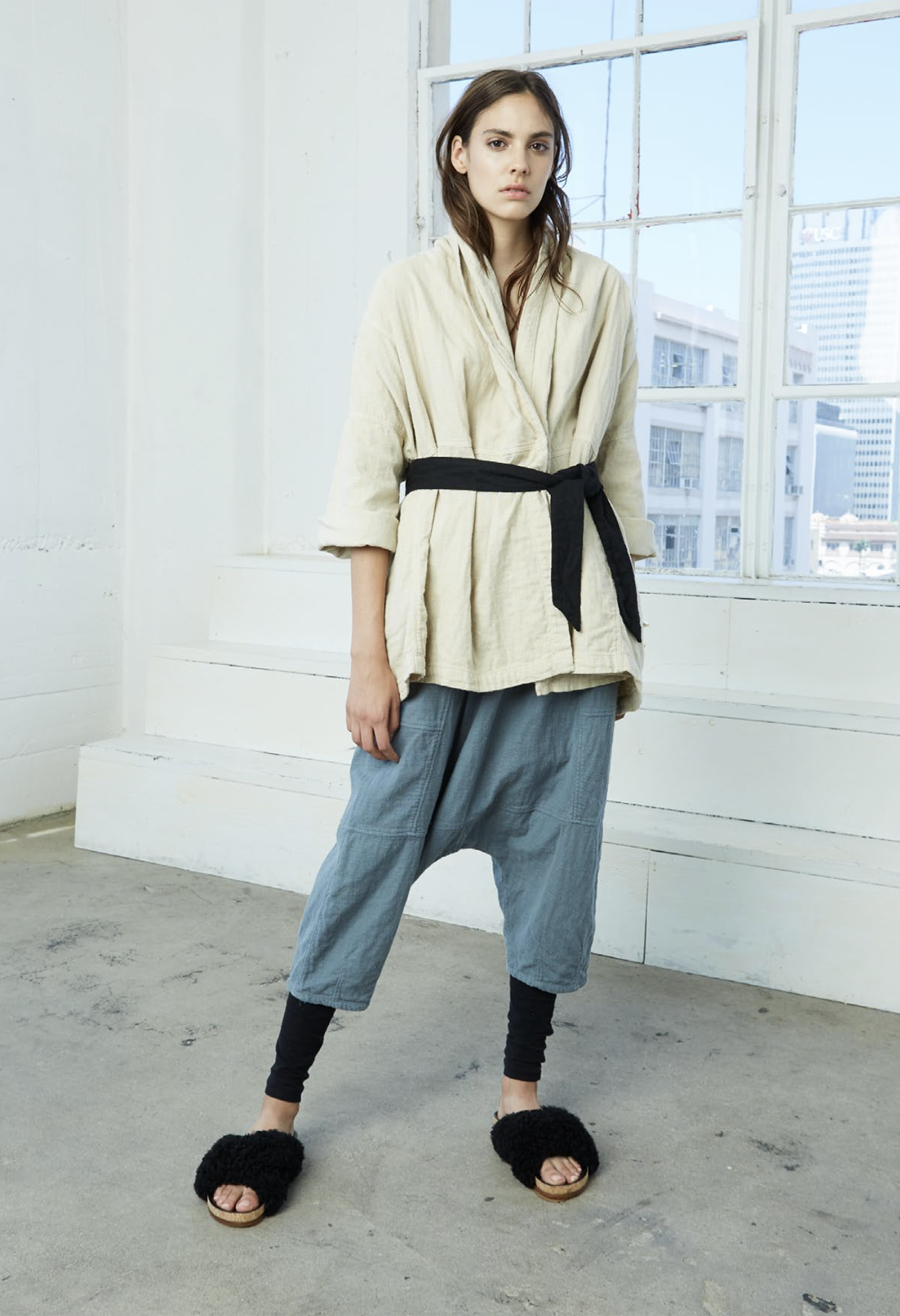 Kiko Pant from the Atelier Delphine archive, showcasing Japanese knitwear and slow fashion design.