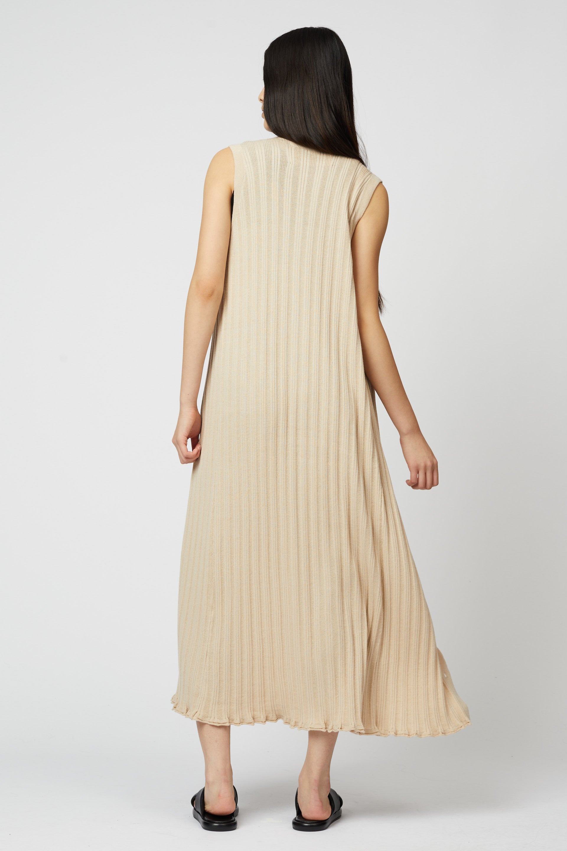 Pointelle Slim Long Vest Dress