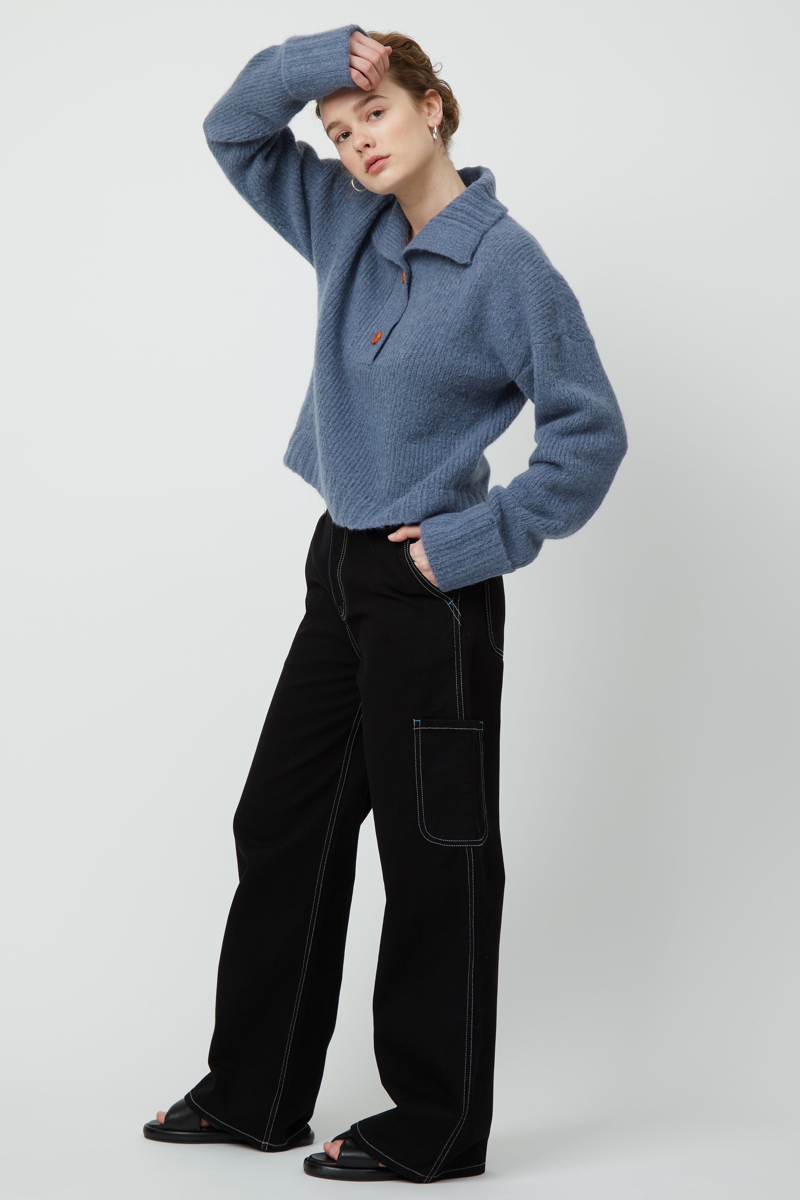 スタンドカラージャンパー、ベビーアルパカ