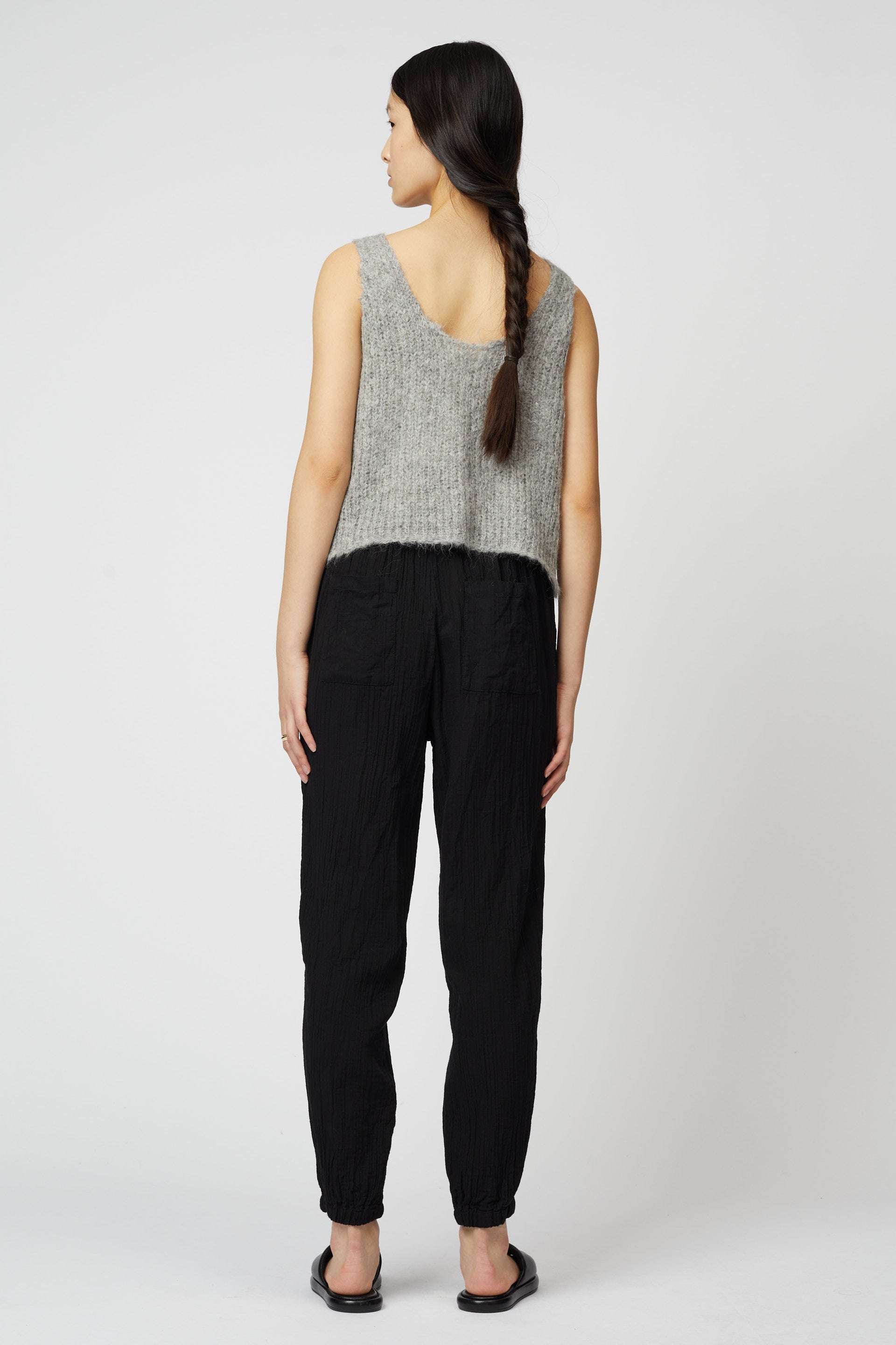 Tapered Crinkled Cotton Pant