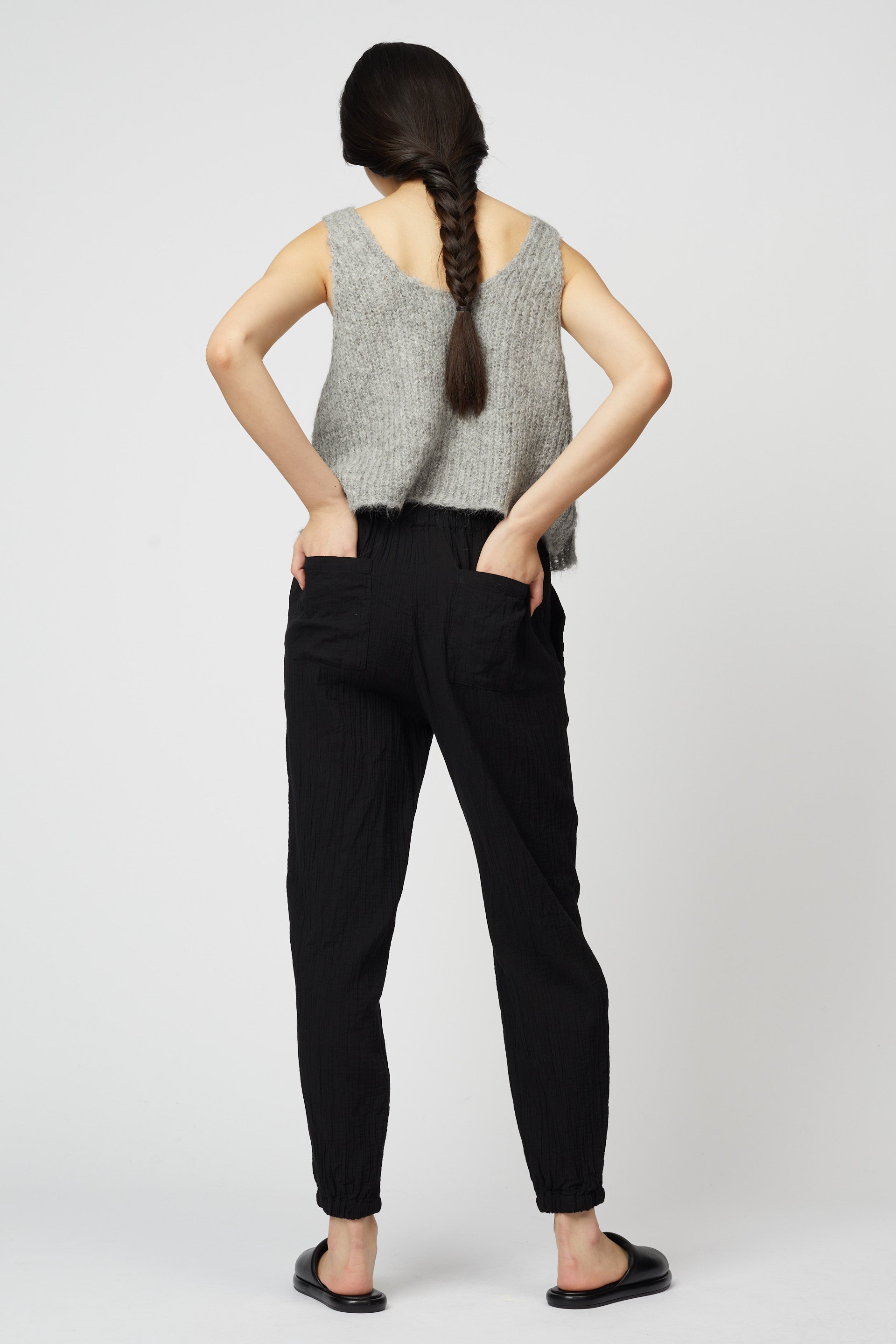 Tapered Pant in Crinkled Cotton