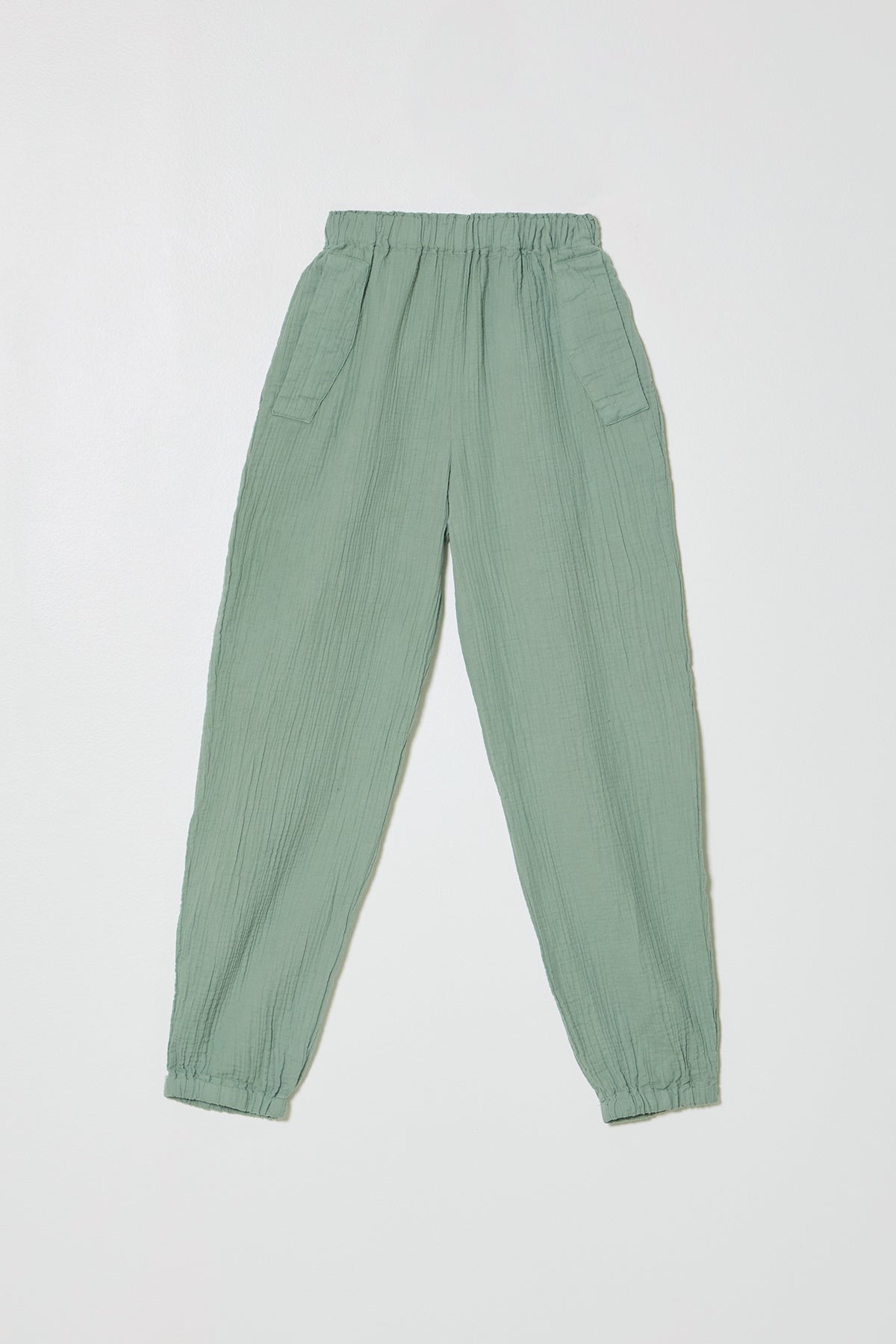 Tapered Pant in Crinkled Cotton