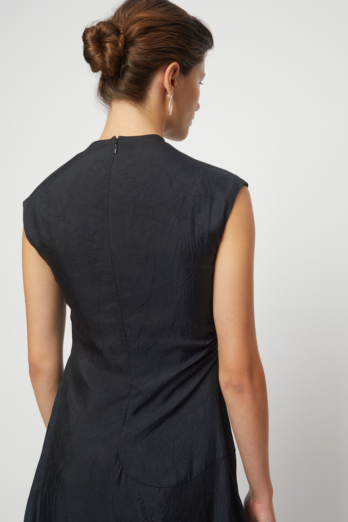 Twisted Crinkled Cupro Dress