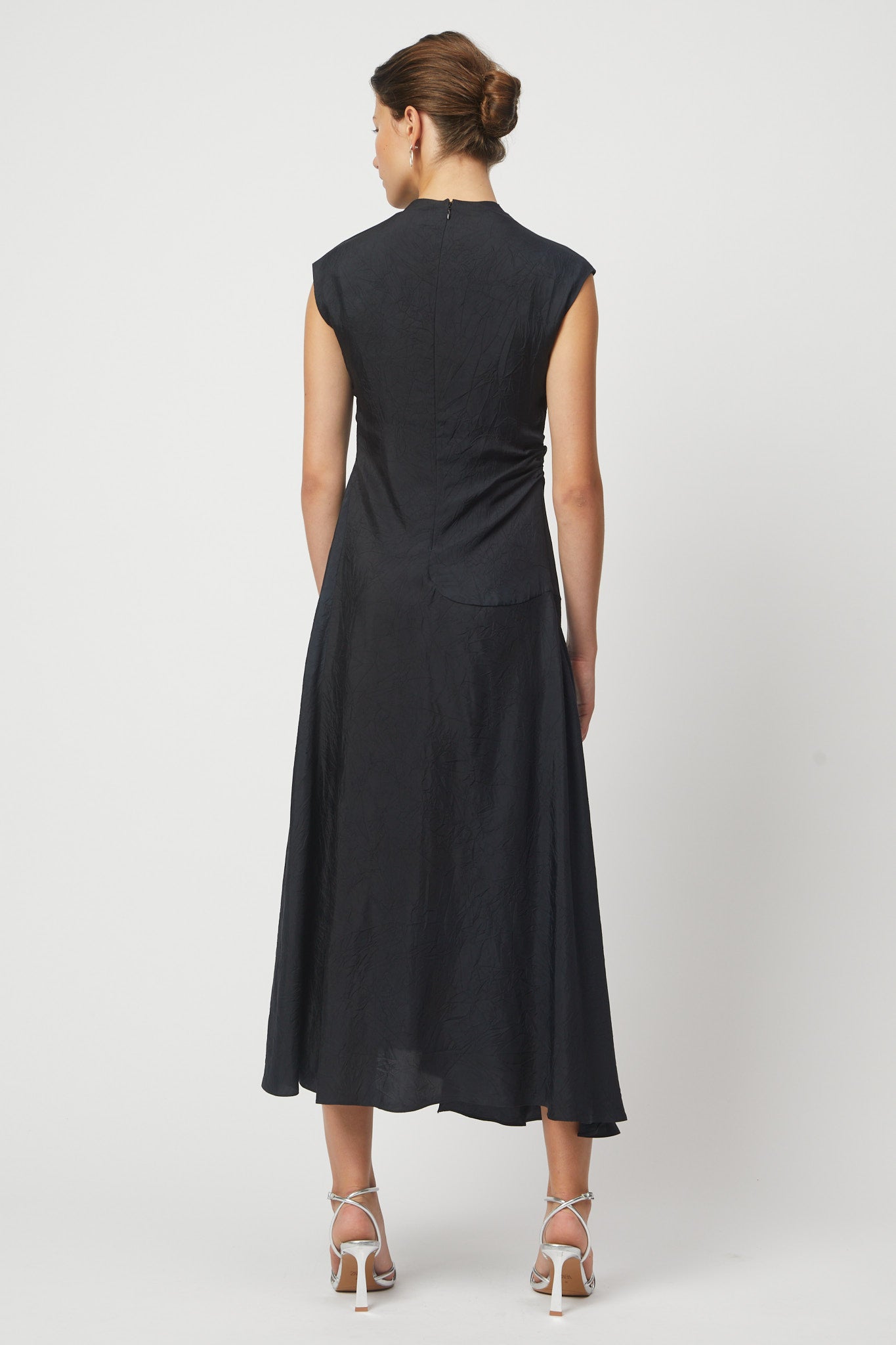 Twisted Crinkled Cupro Dress