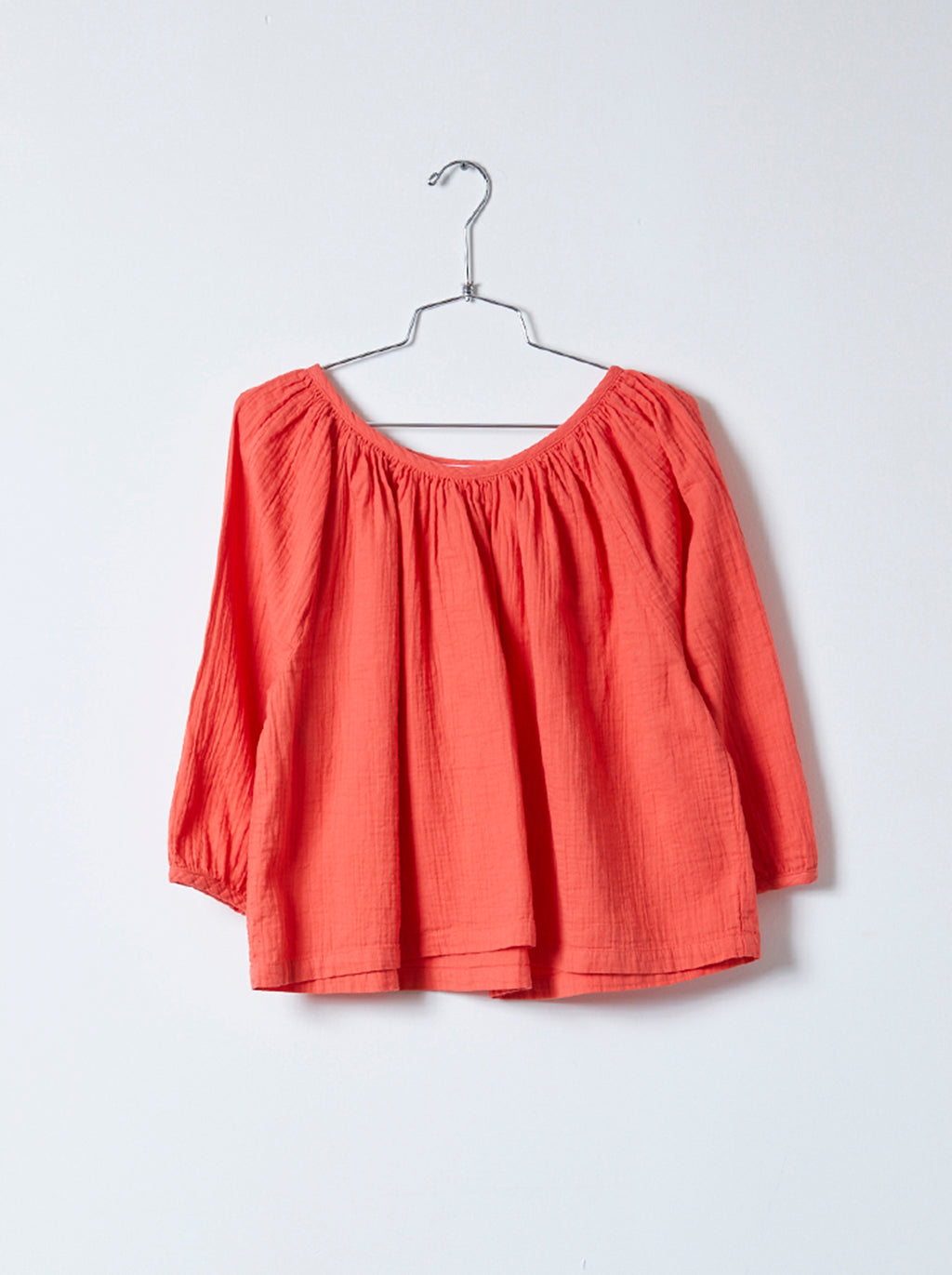 しわ加工コットンのアフトントップ