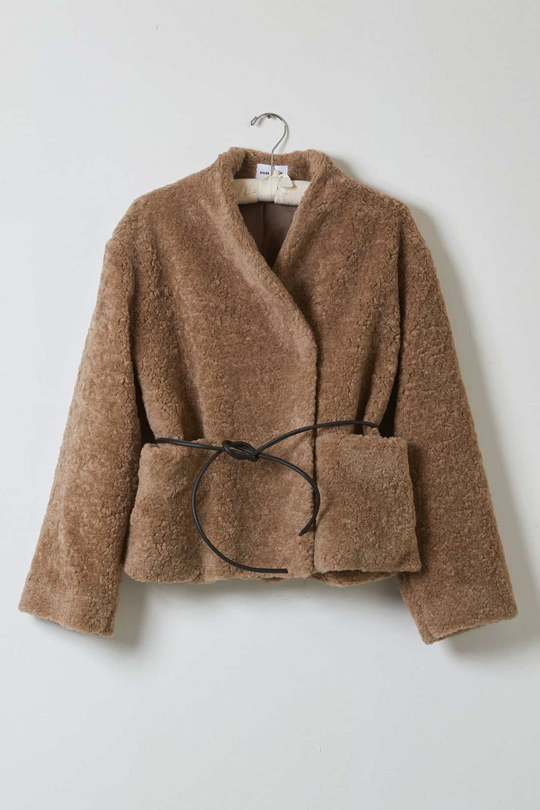 Mana Jacket in Italian Bouclé Faux Fur - Porcini