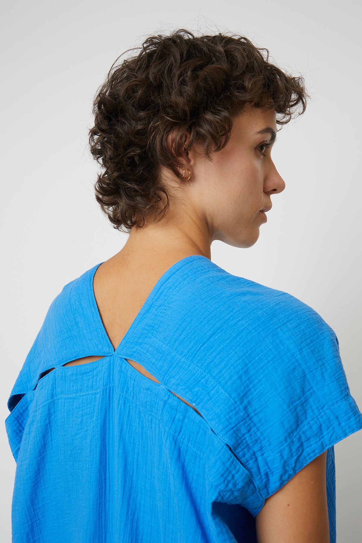 Crescent Dress Long in Crinkled Cotton Acid Lime