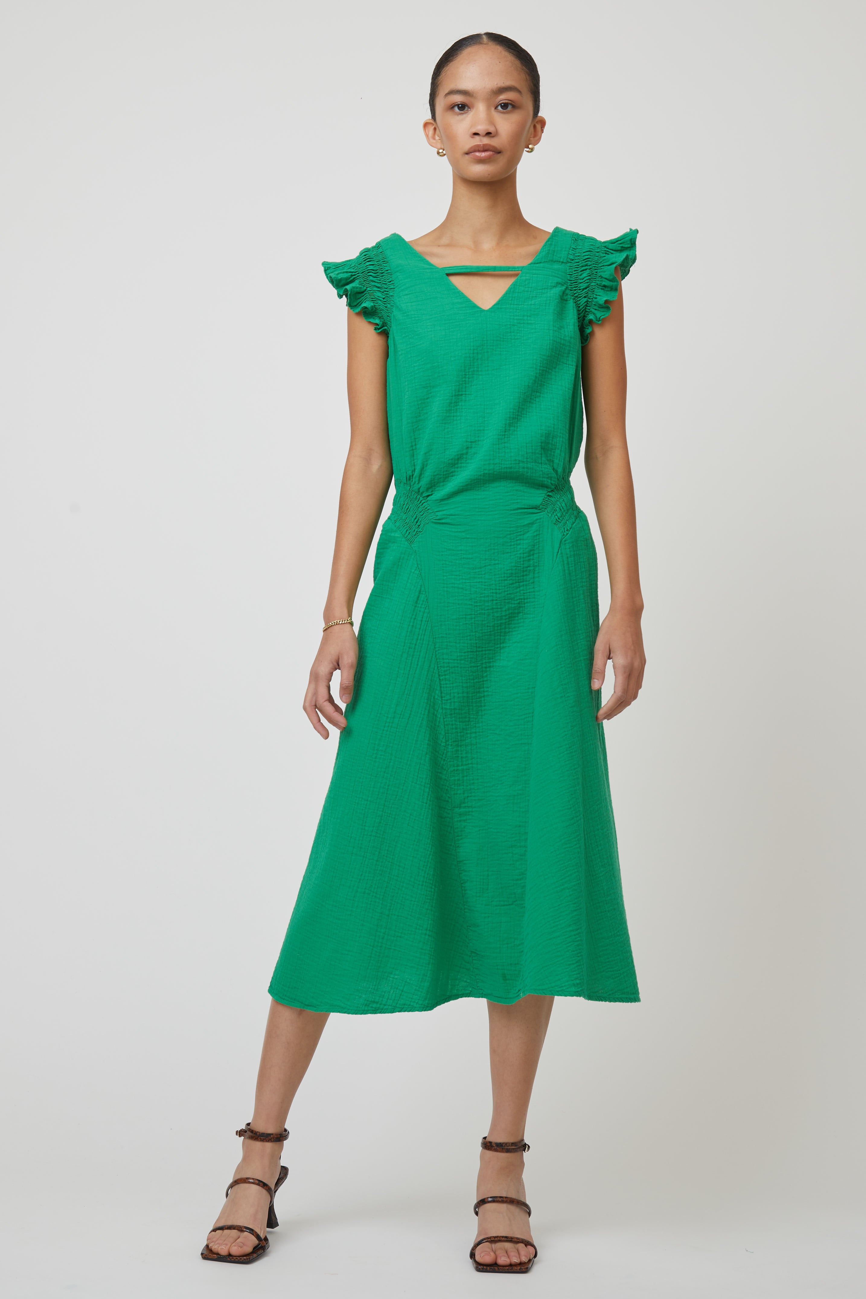 Juni Dress in Crinkled Cotton