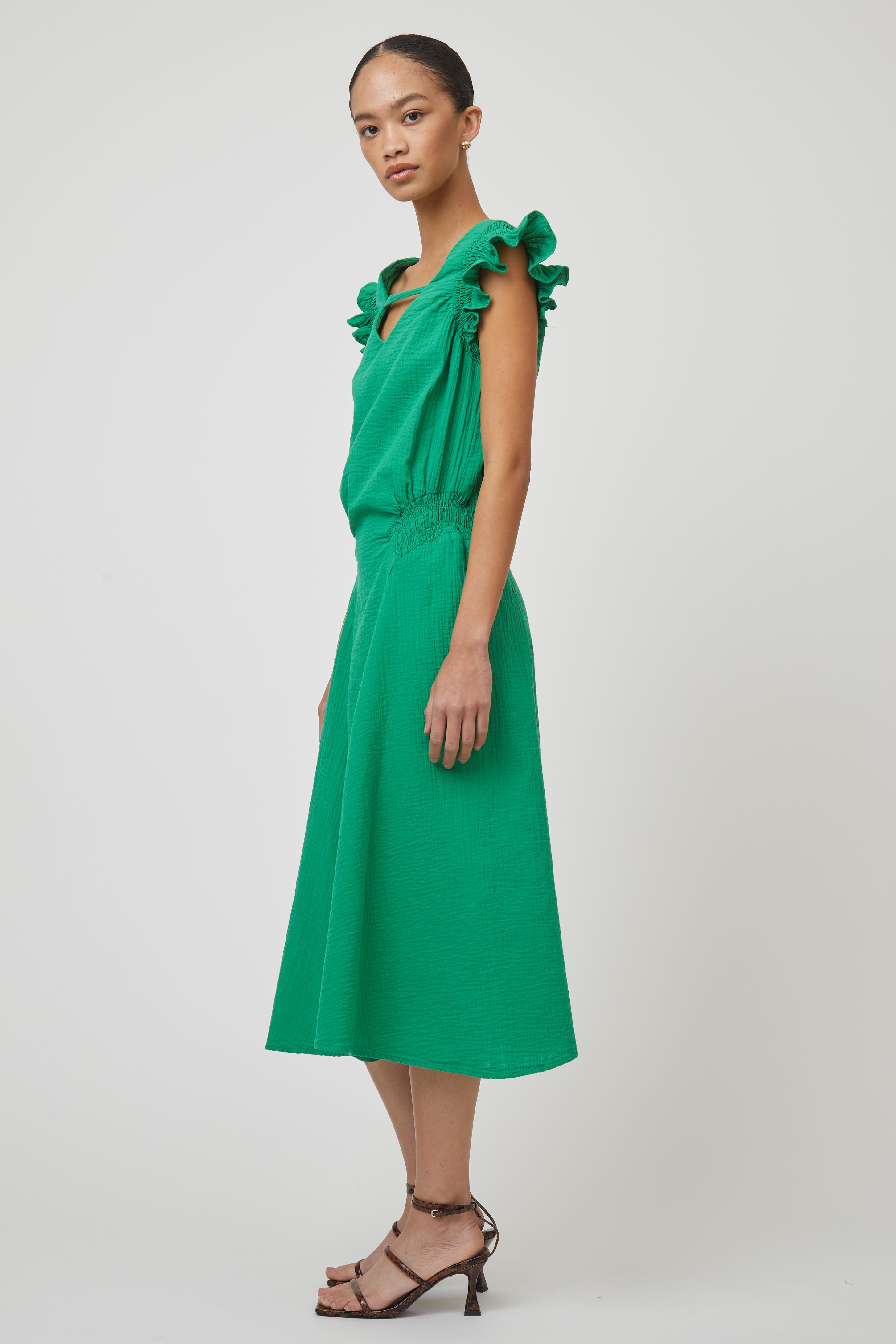 Juni Dress in Crinkled Cotton