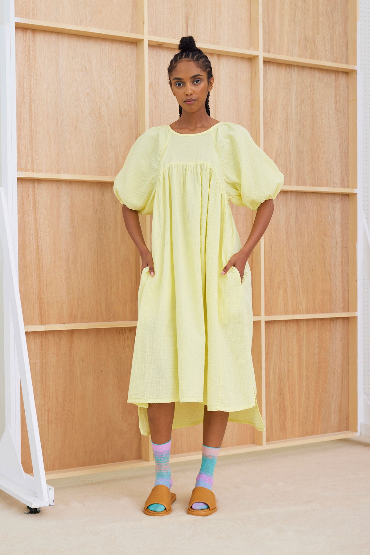 Mardi Dress in Crinkled Cotton, Seasonal Colors