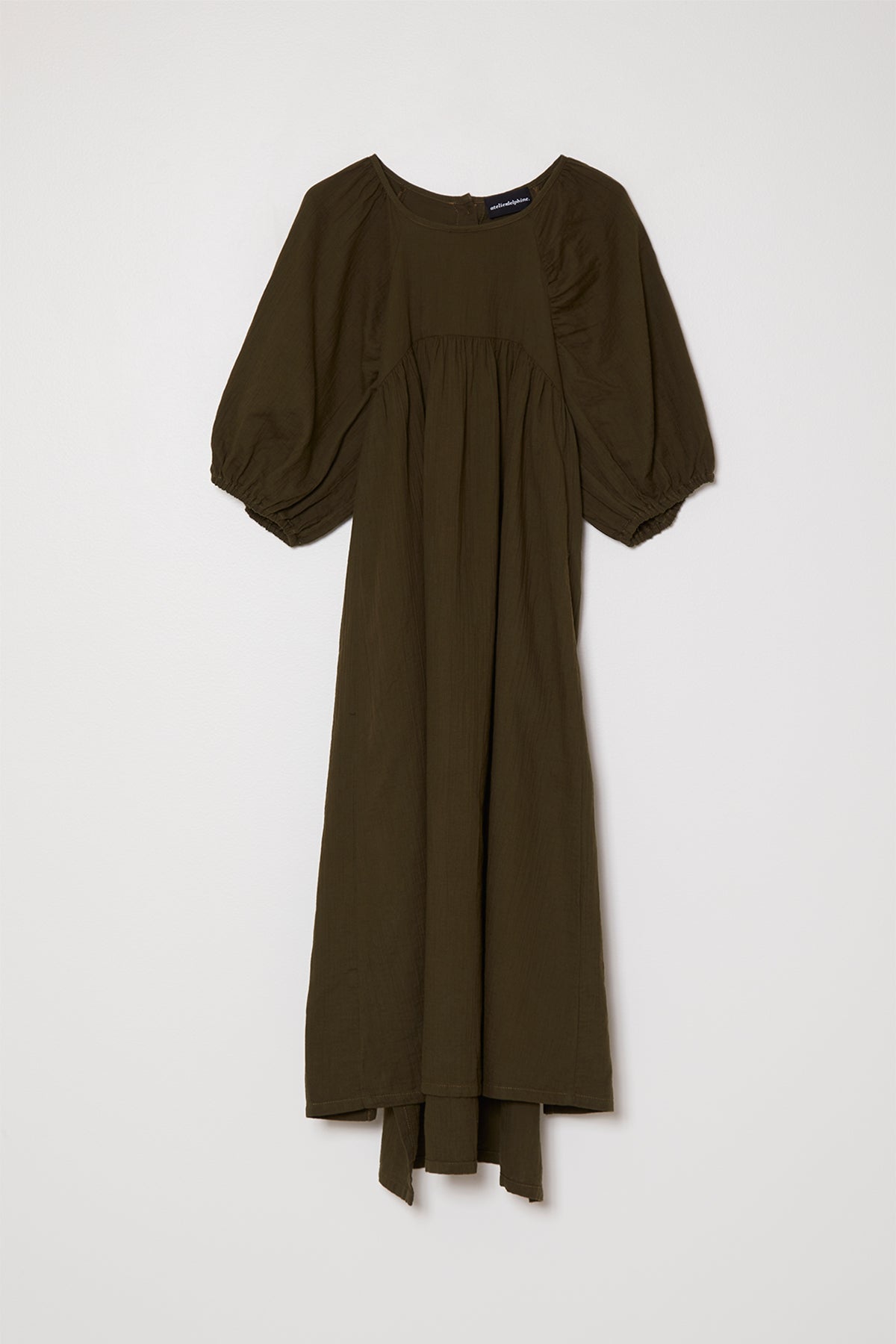 しわ加工コットンのマルディ ドレス