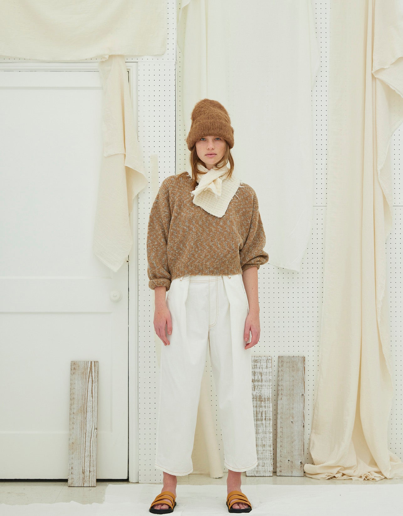 5層ウェーブガーゼの小さなボロスカーフ