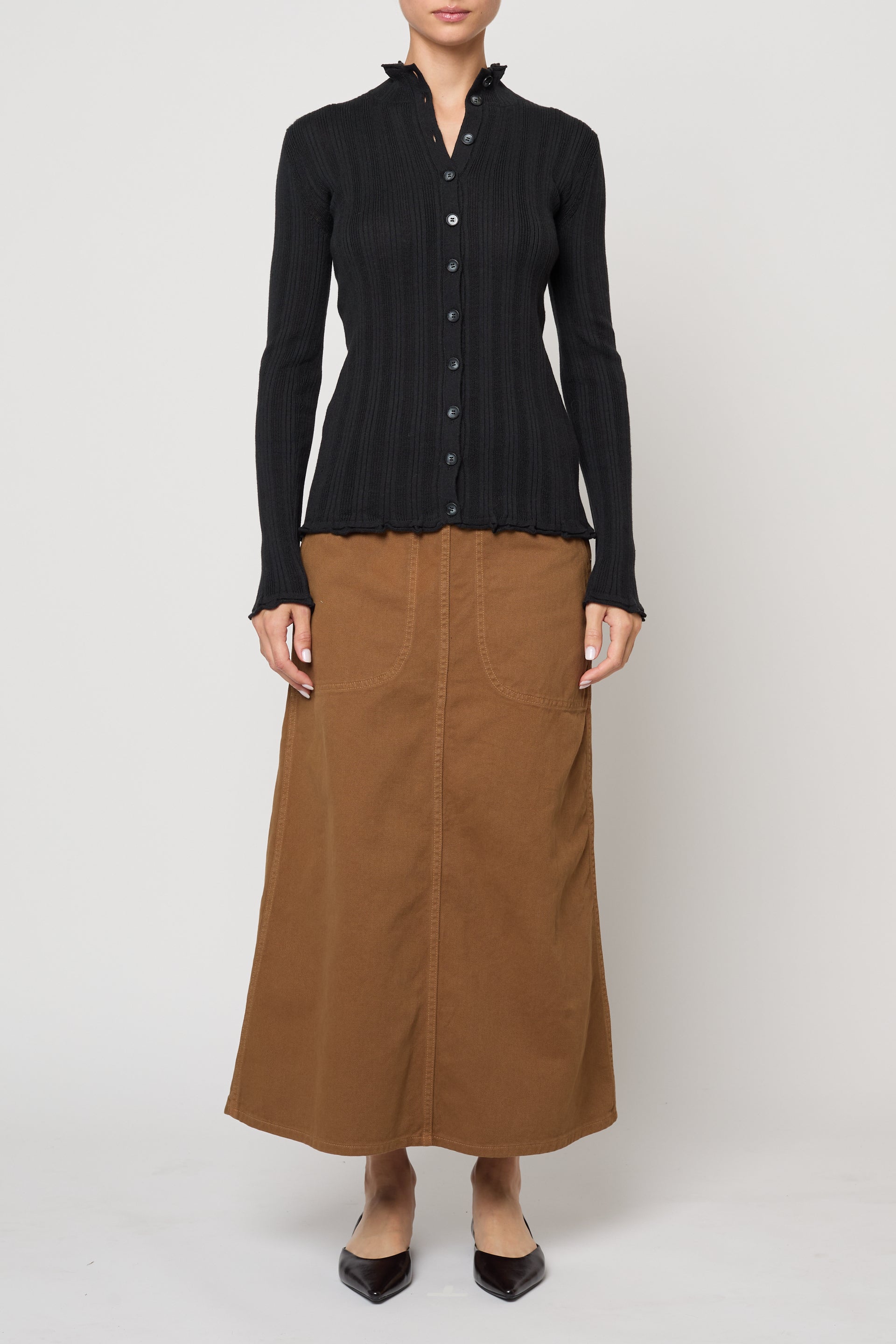 Pointelle Cardigan in Cotton