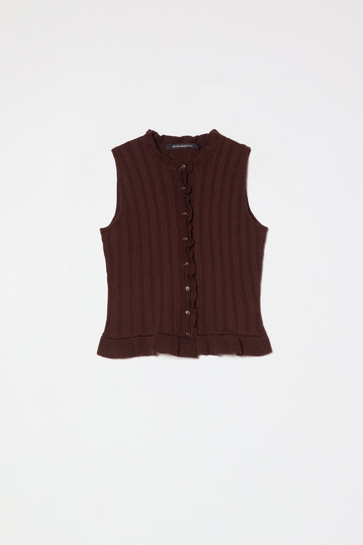 Pointelle Ruffle Top in Cotton