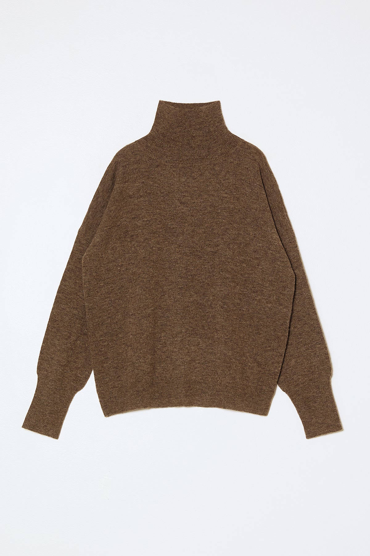 Soft Turtleneck Sweater in High Gauge Alpaca - Mocha