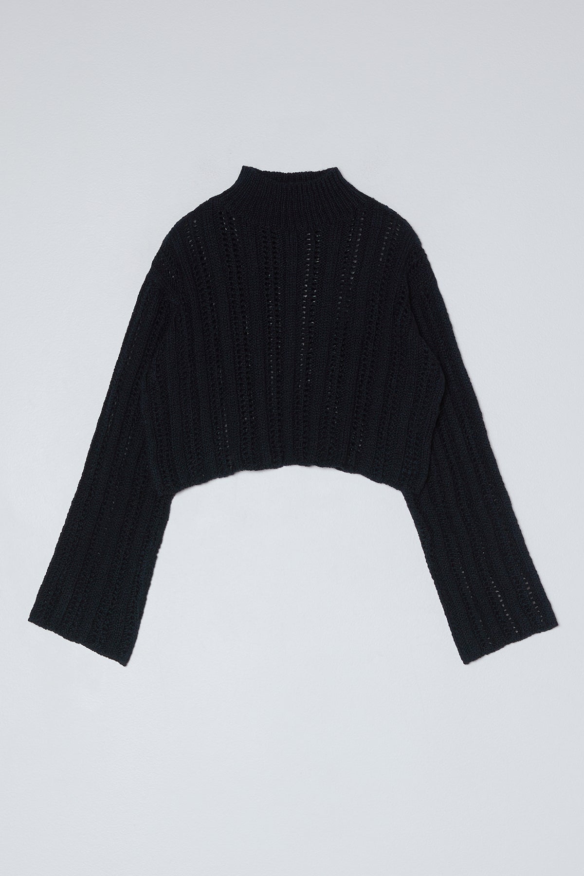 Lousanne Sweater Top in Cotton Knit - Black