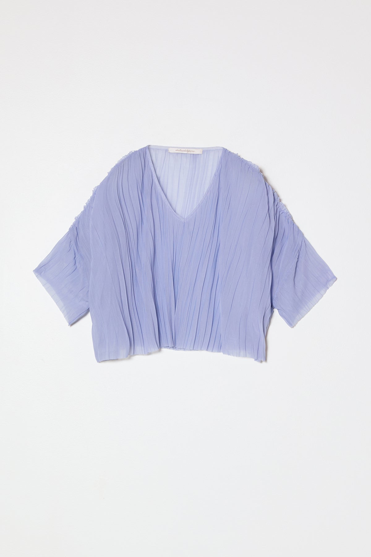 Flared Tee in Random Pleats Chiffon