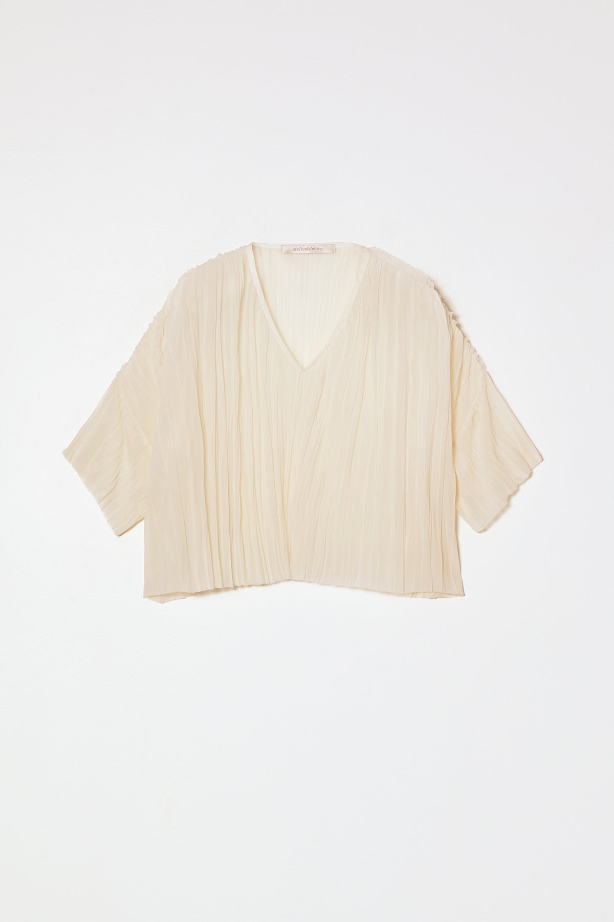 Flared Tee in Random Pleats Chiffon