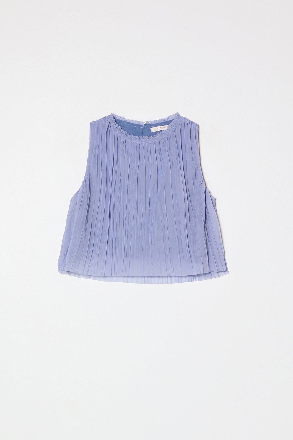 Crop Tank in Random Pleats Chiffon