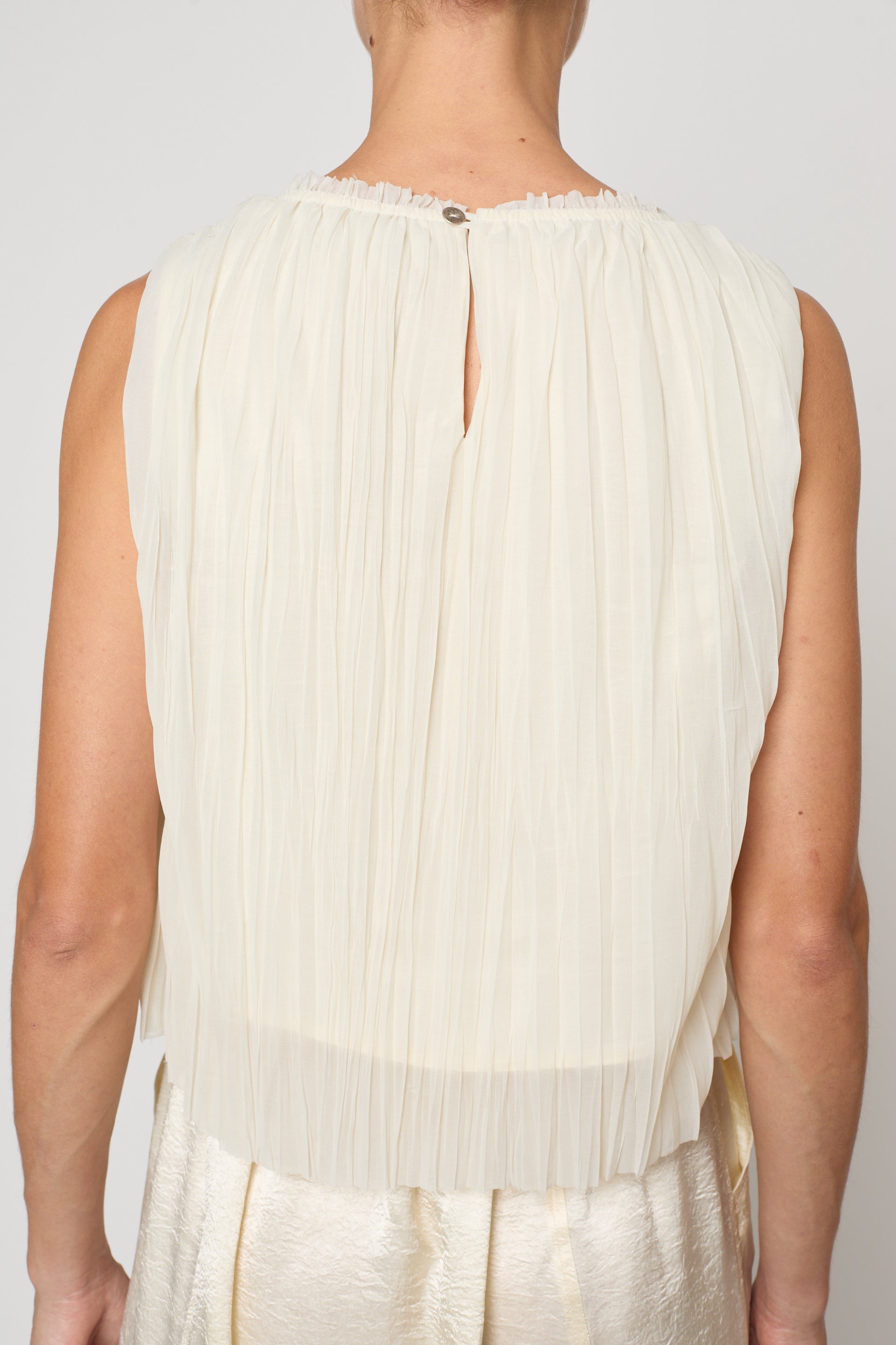 Crop Tank in Random Pleats Chiffon