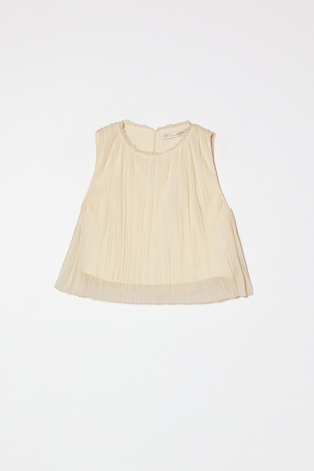 Crop Tank in Random Pleats Chiffon