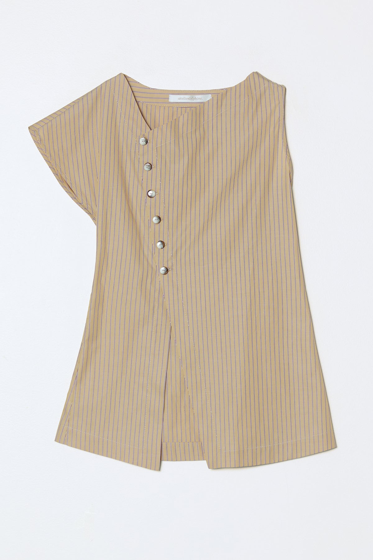 Sienna Asymmetrical Shirt Stripe - Pima Cotton Poplin