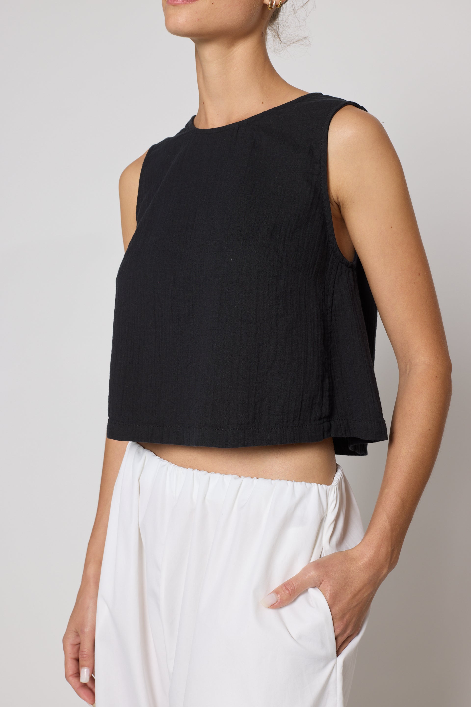 Simple Tank in Crinkled Cotton Gauze