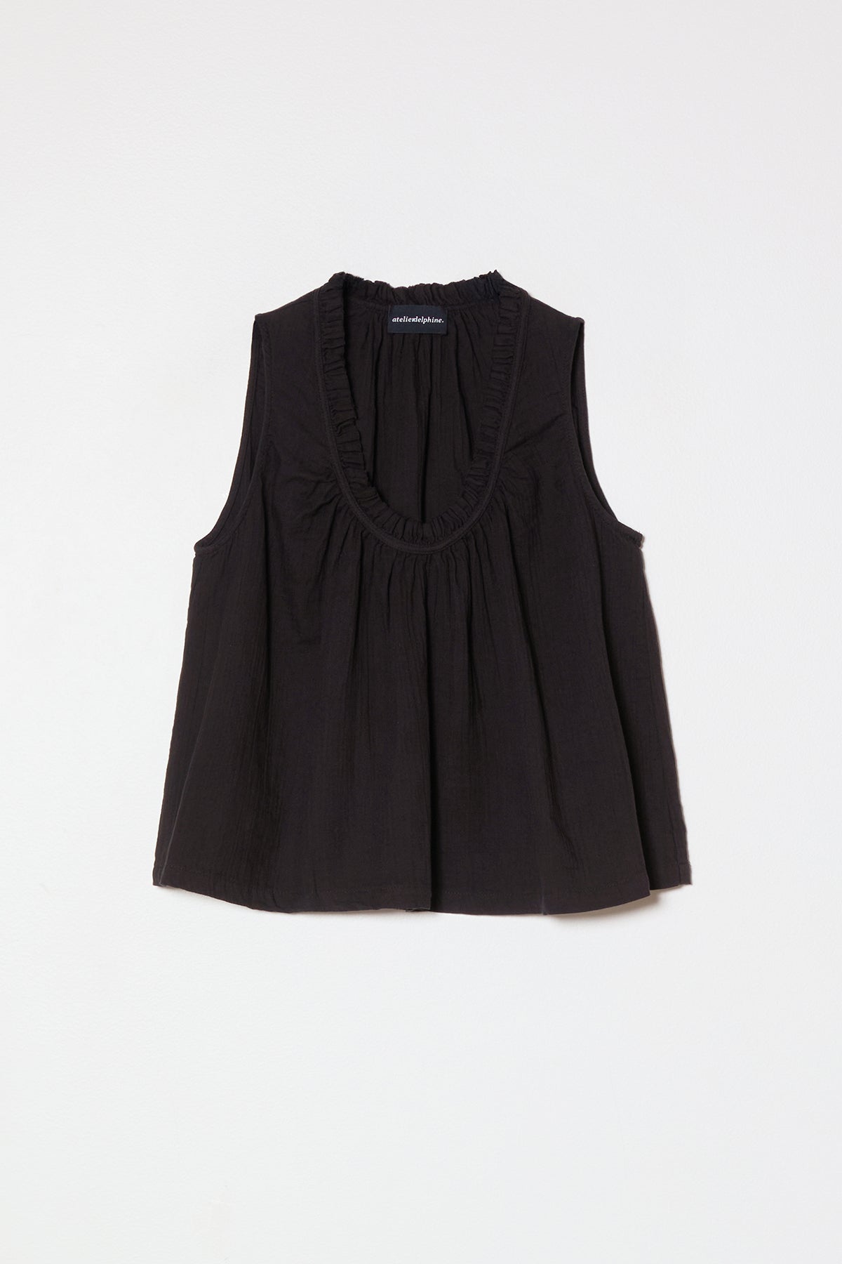 Sleeveless Easy Tank in Crinkled Cotton Gauze