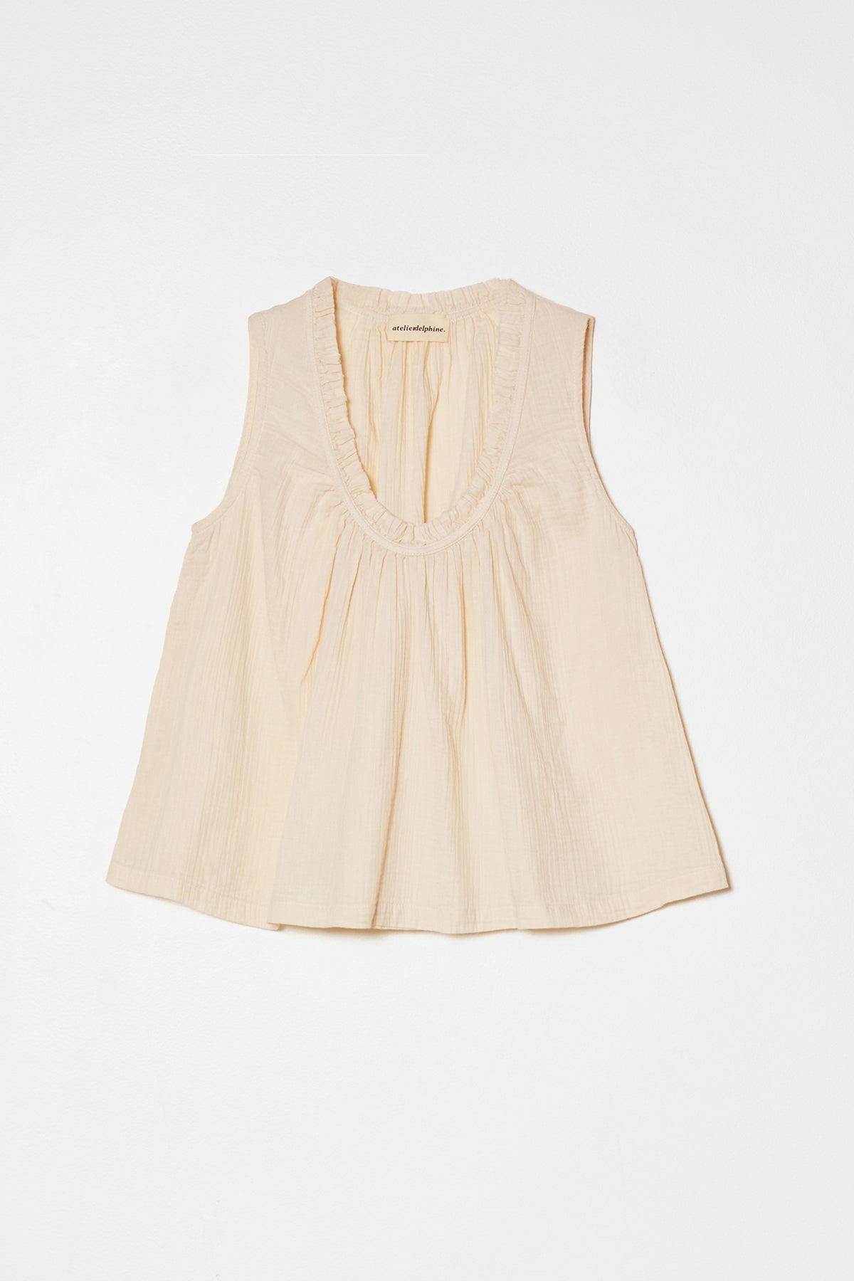 Sleeveless Easy Tank in Crinkled Cotton Gauze