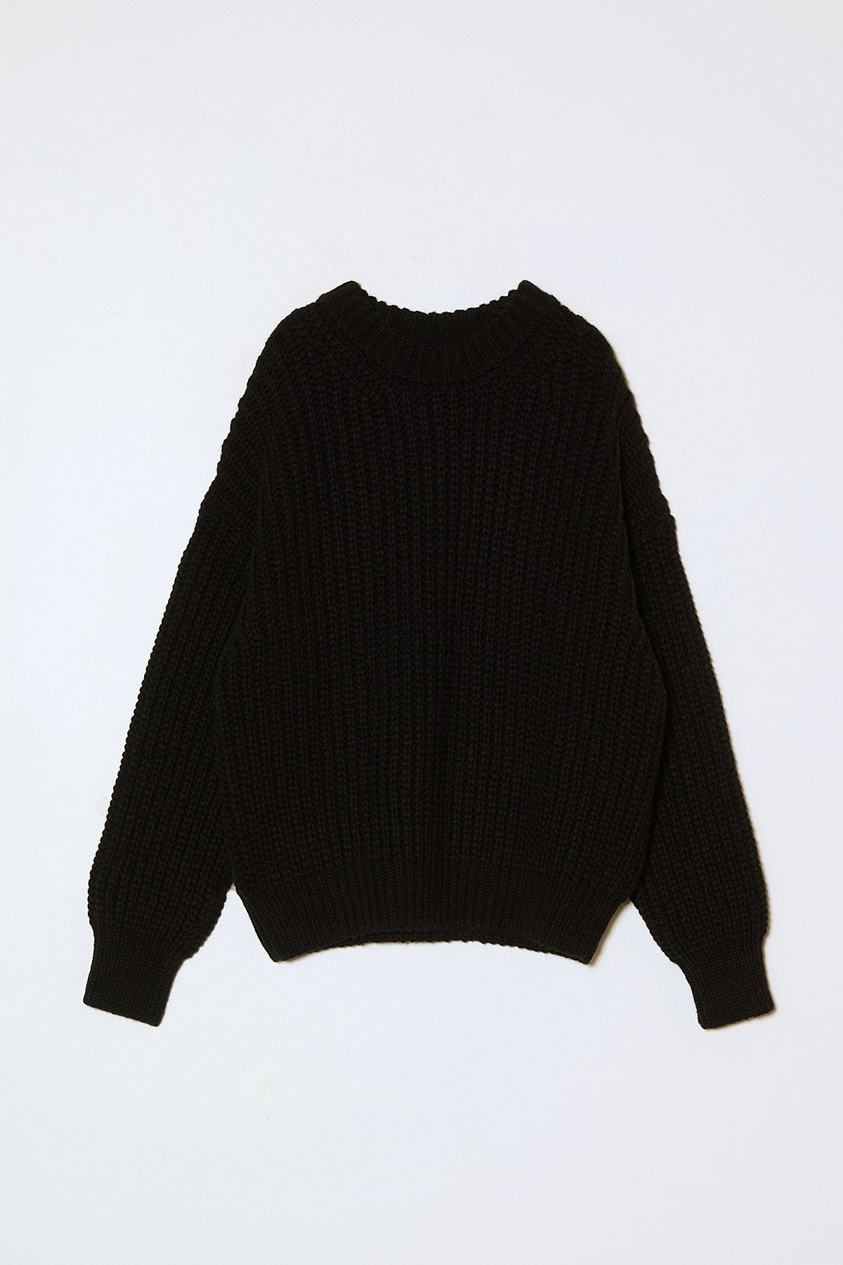 Rib Crewneck Sweater in Alpaca Pima Blend - Black