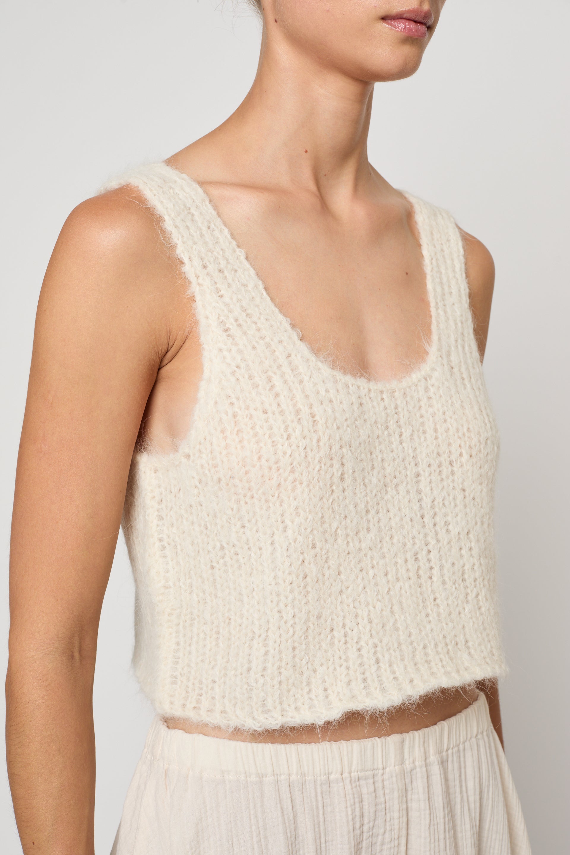 Super Crop Sweater Tank in Suri Alpaca