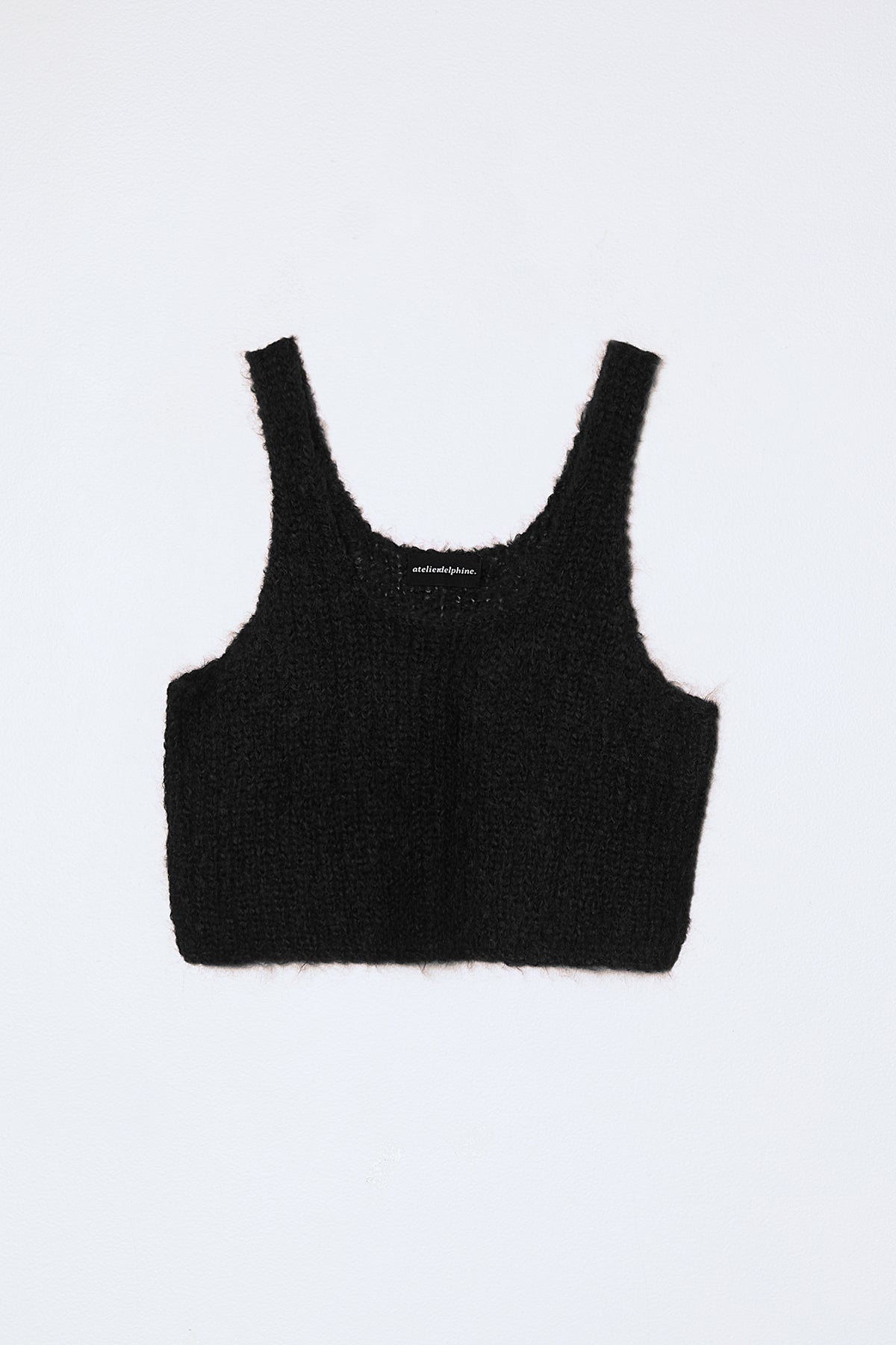 Super Crop Tank in Suri Alpaca - Black