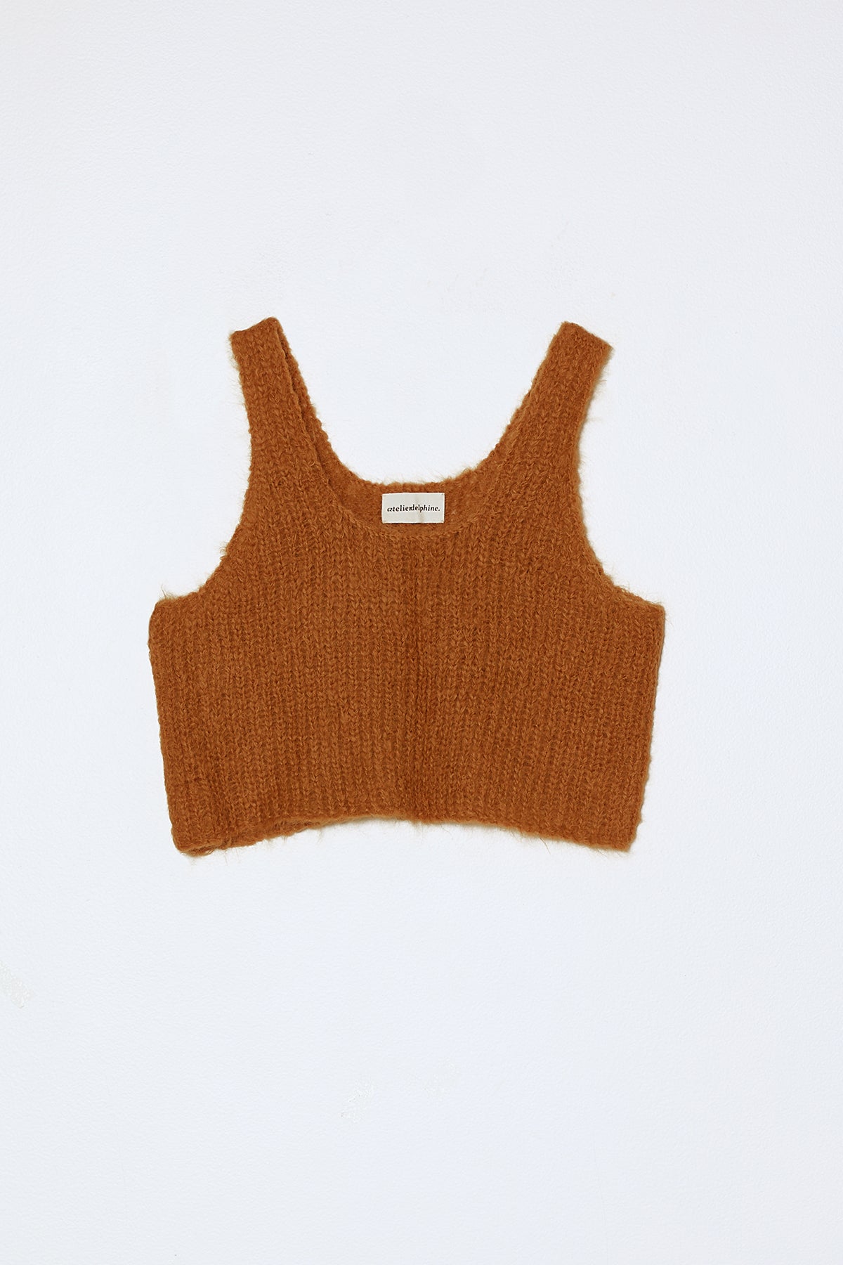 Super Crop Tank in Suri Alpaca - Burnt Orange